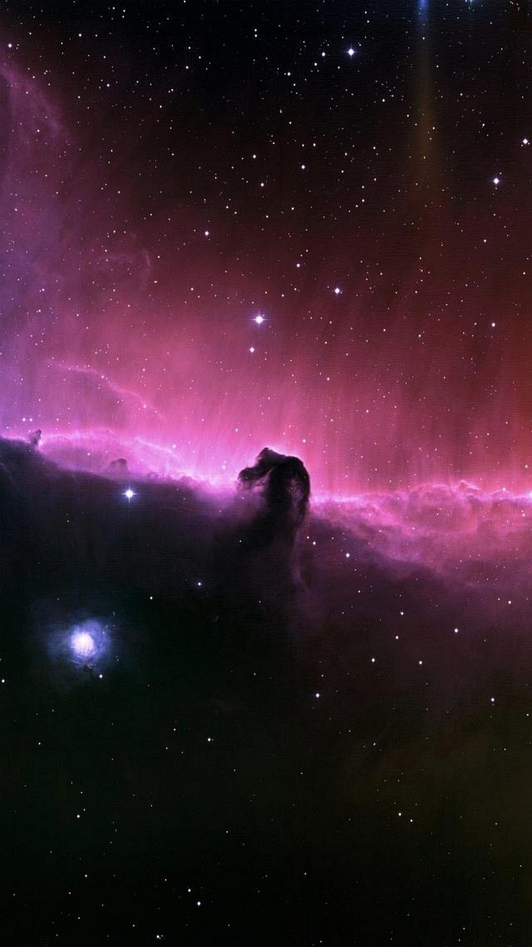 Nebulosa Testa di Cavallo, Orione, Spazio, Stelle, Rosa, Full HD, wallpaper per smartphone