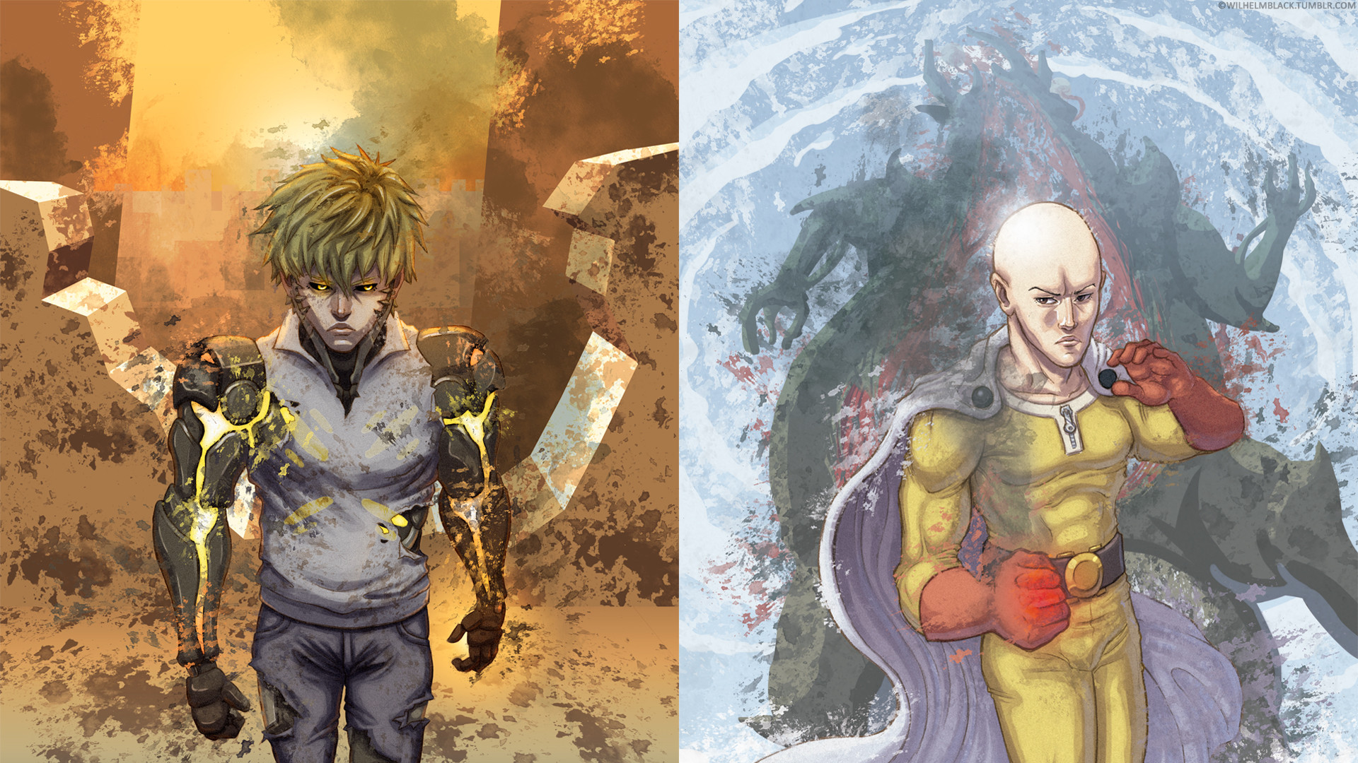 Genos, Saitama, One Punch Man, Pittura, Full HD 1080p, sfondo desktop