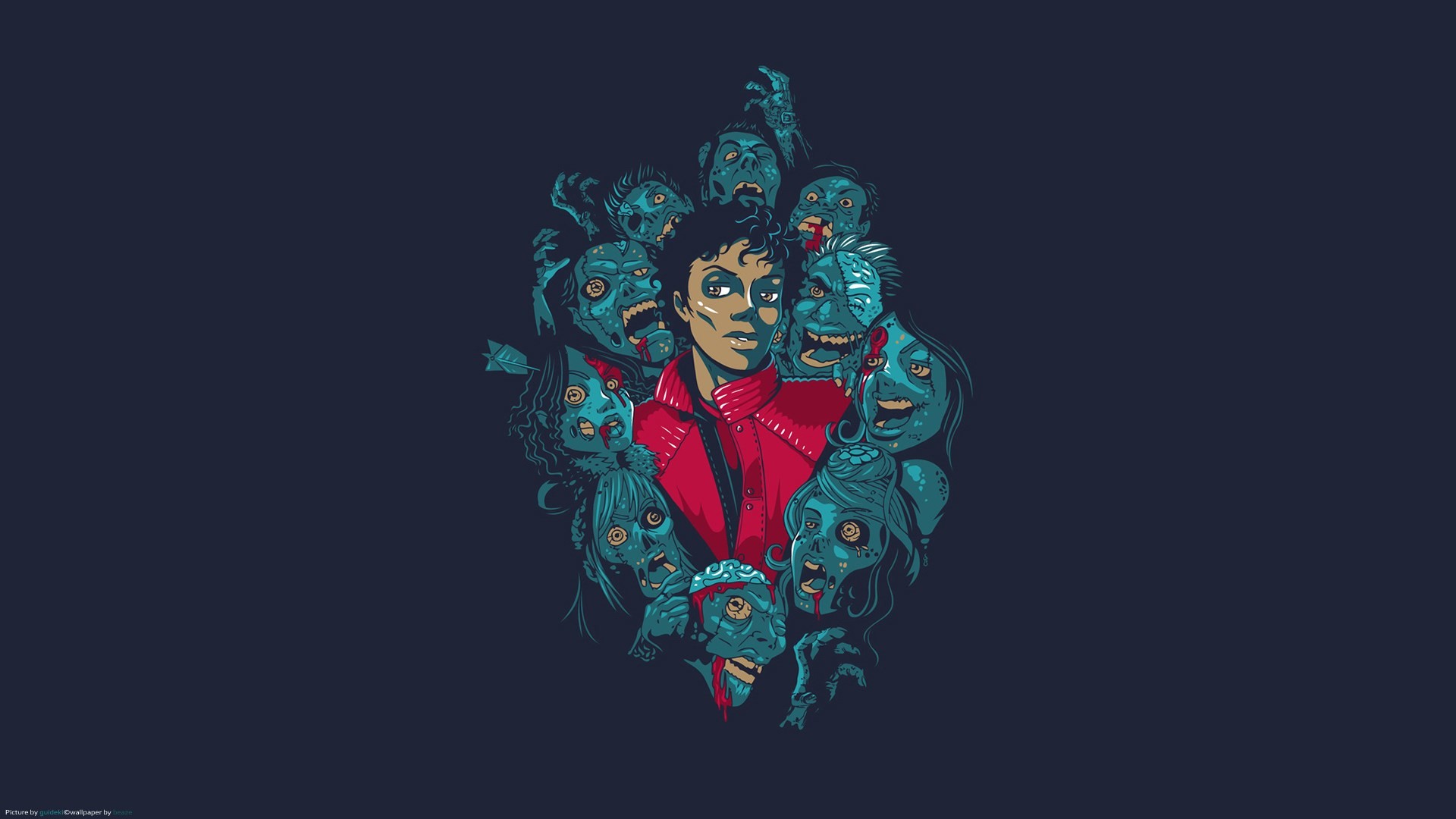 Michael Jackson, Thriller, Zombie, Illustrazione, 1920x1080, immagine di sfondo