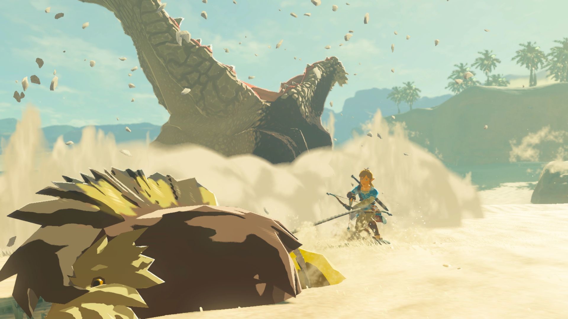 Link, Molduga, The Legend of Zelda: Breath of the Wild, Deserto Gerudo, wallpaper per portatile