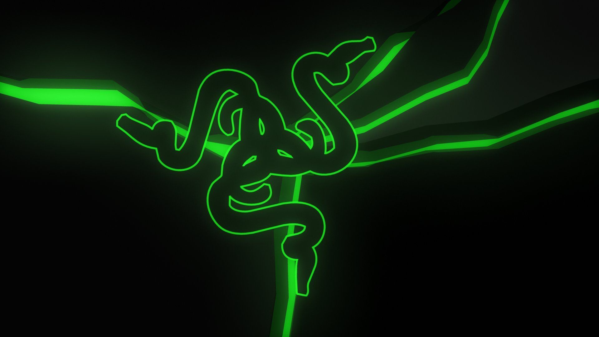 Razer, Logo Razer, Neon verde, Linee luminose, 1920x1080, immagine di sfondo