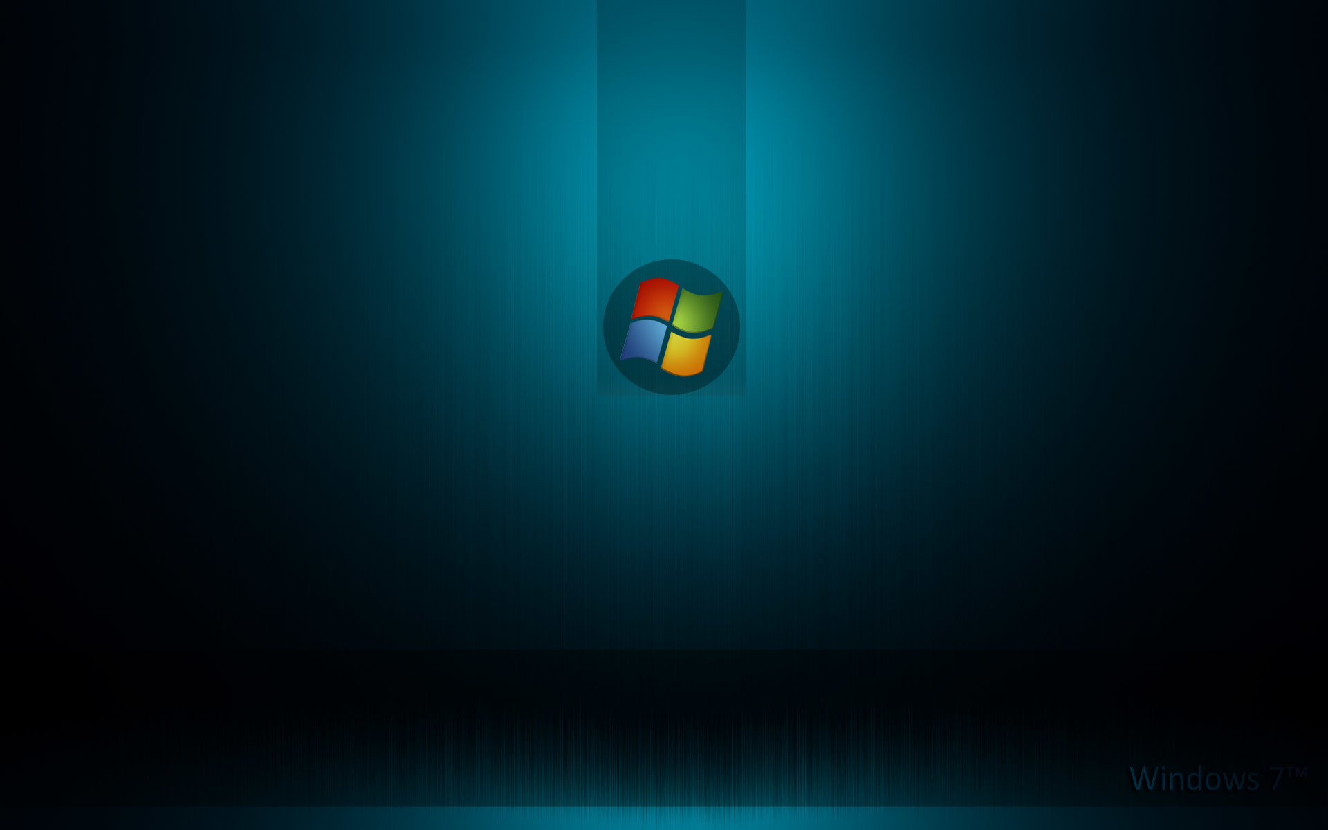 Windows 7, Pulsante Start, Verde acqua, Sfondo scuro, Full HD, wallpaper per PC