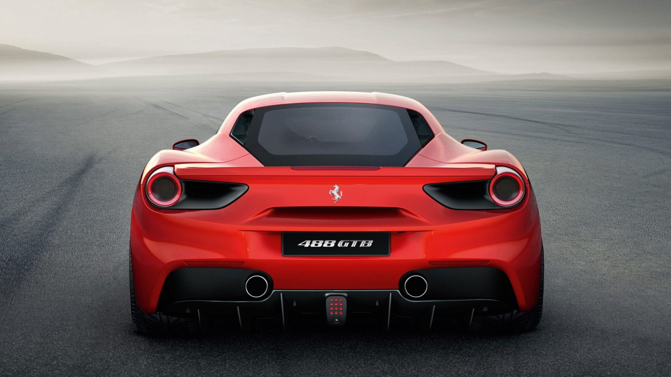 Ferrari 488 GTB, Ferrari, Vista posteriore, Rosso, Full HD, wallpaper per computer