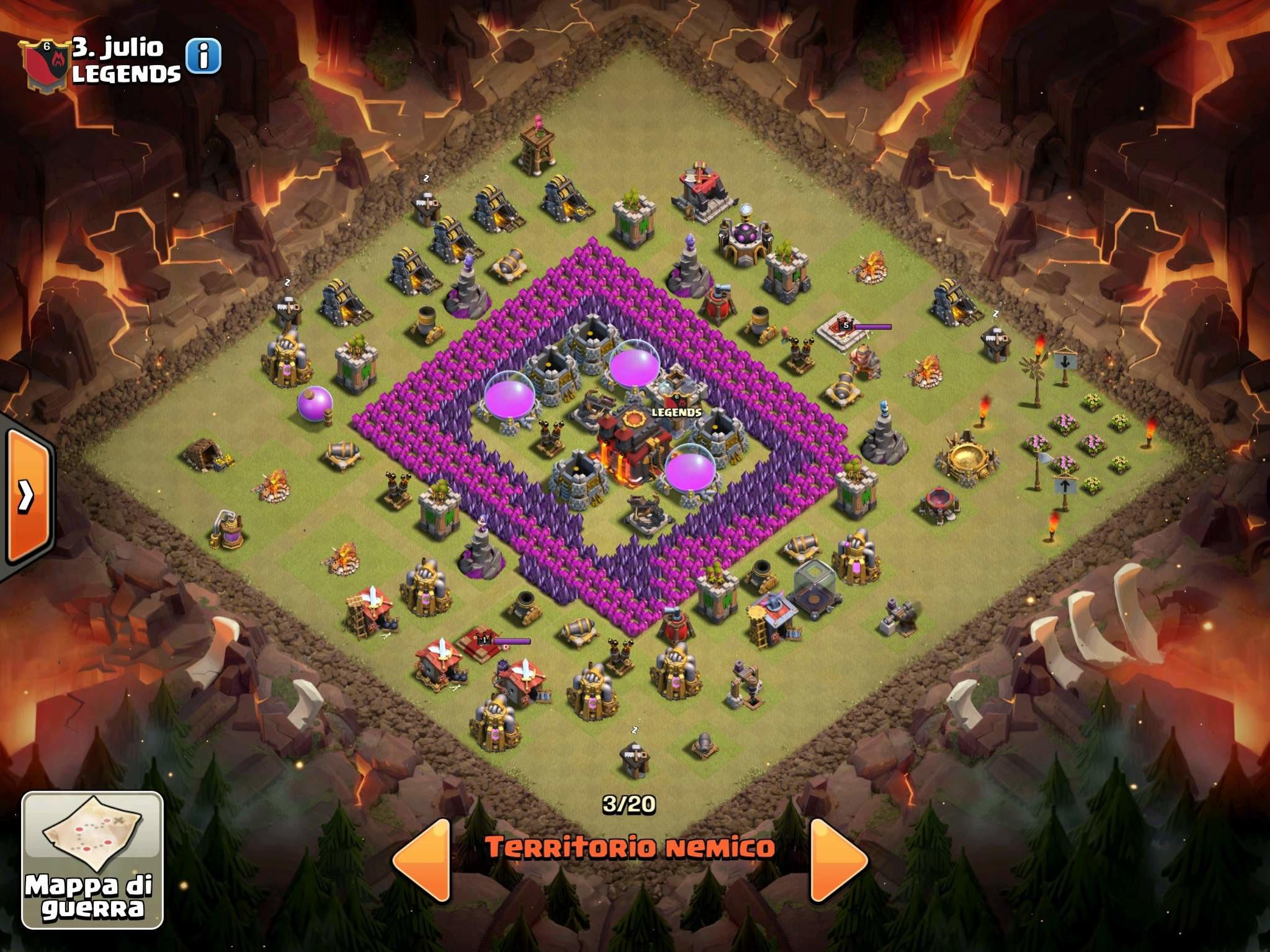 Clash of Clans, Villaggio, Municipio, Mappa di guerra, Vista aerea, sfondo Full HD per tablet