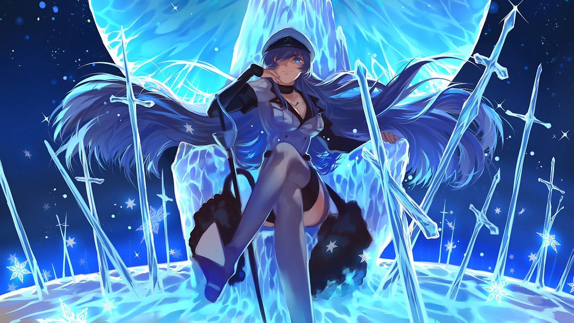 Esdeath, Akame ga Kill!, Ghiaccio, Spade, Full HD, sfondo per PC e portatile