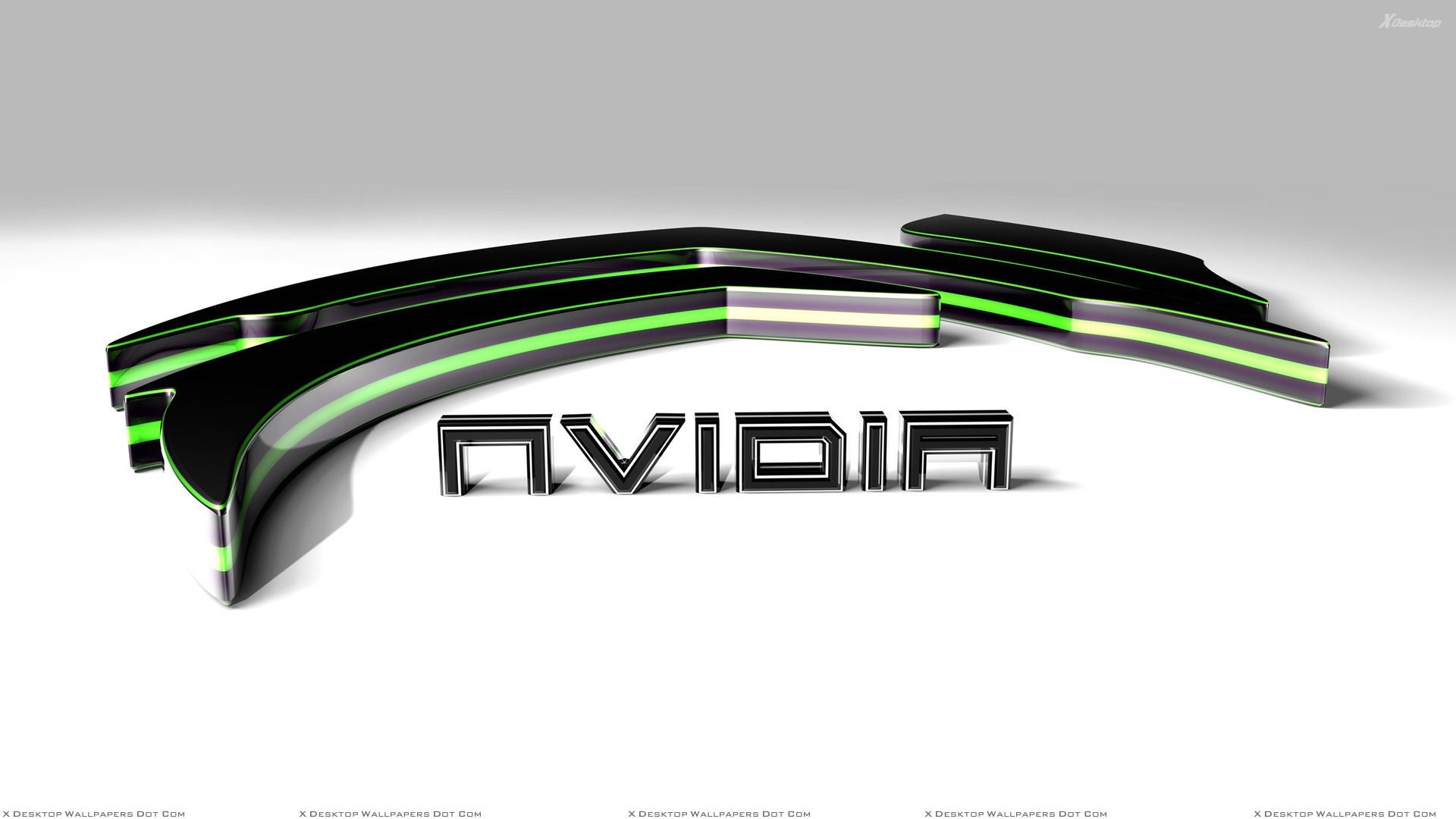 Logo Nvidia, Nvidia, Lettere 3D, Sfondo bianco, 16:9 Full HD, wallpaper widescreen