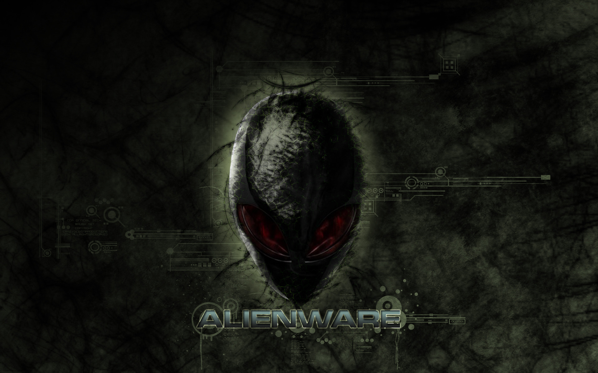 Alienware, Logo alieno, Grunge, 16:10 Full HD, sfondo widescreen