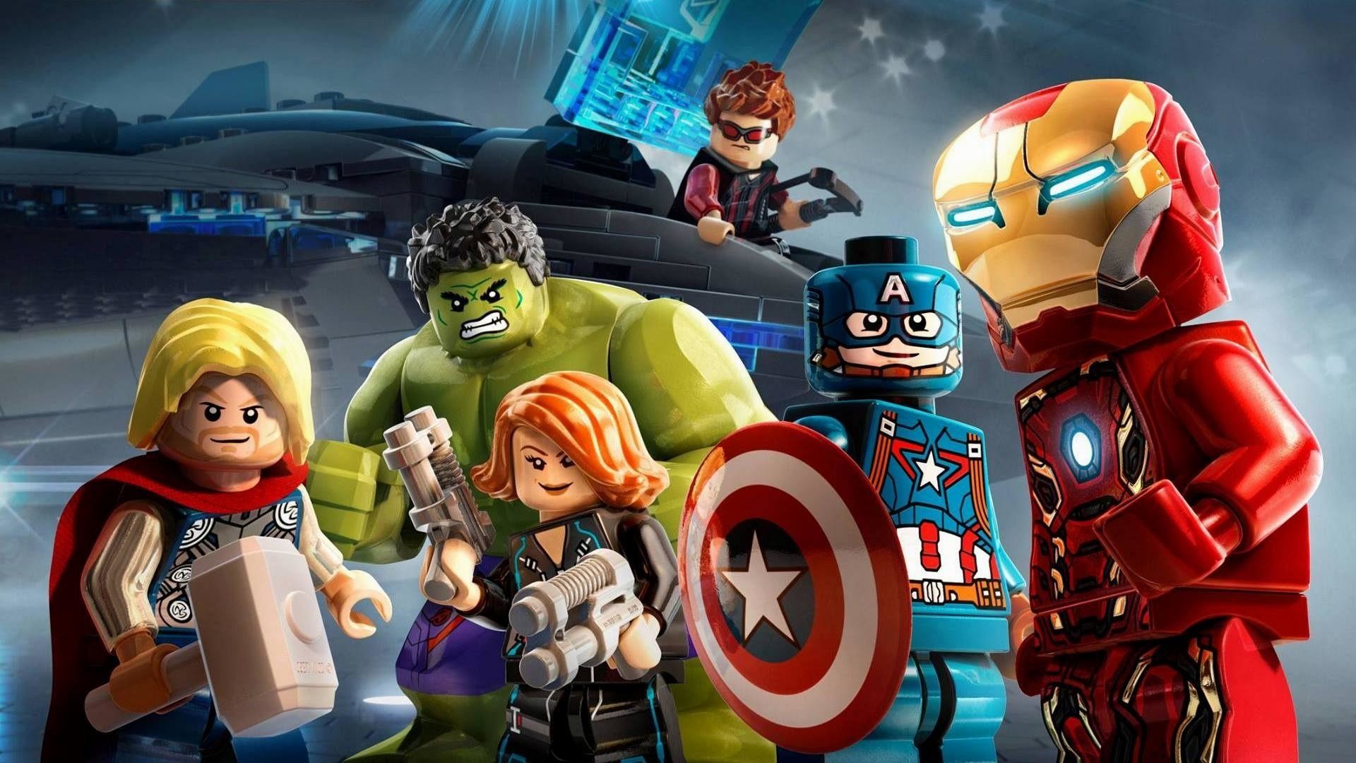 LEGO Marvel's Avengers, Thor, Hulk, Vedova Nera, Capitan America, Iron Man, sfondo Windows 11