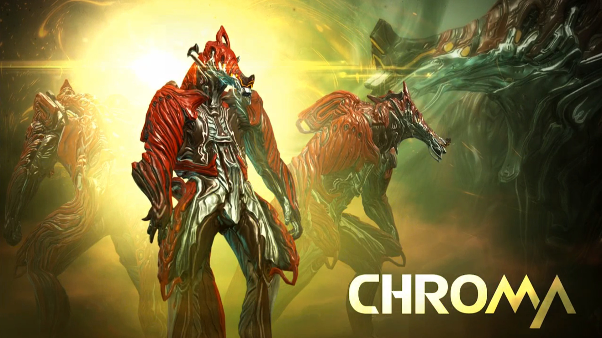 Chroma, Warframe, Drago, Rosso, 1920x1080, sfondo per PC