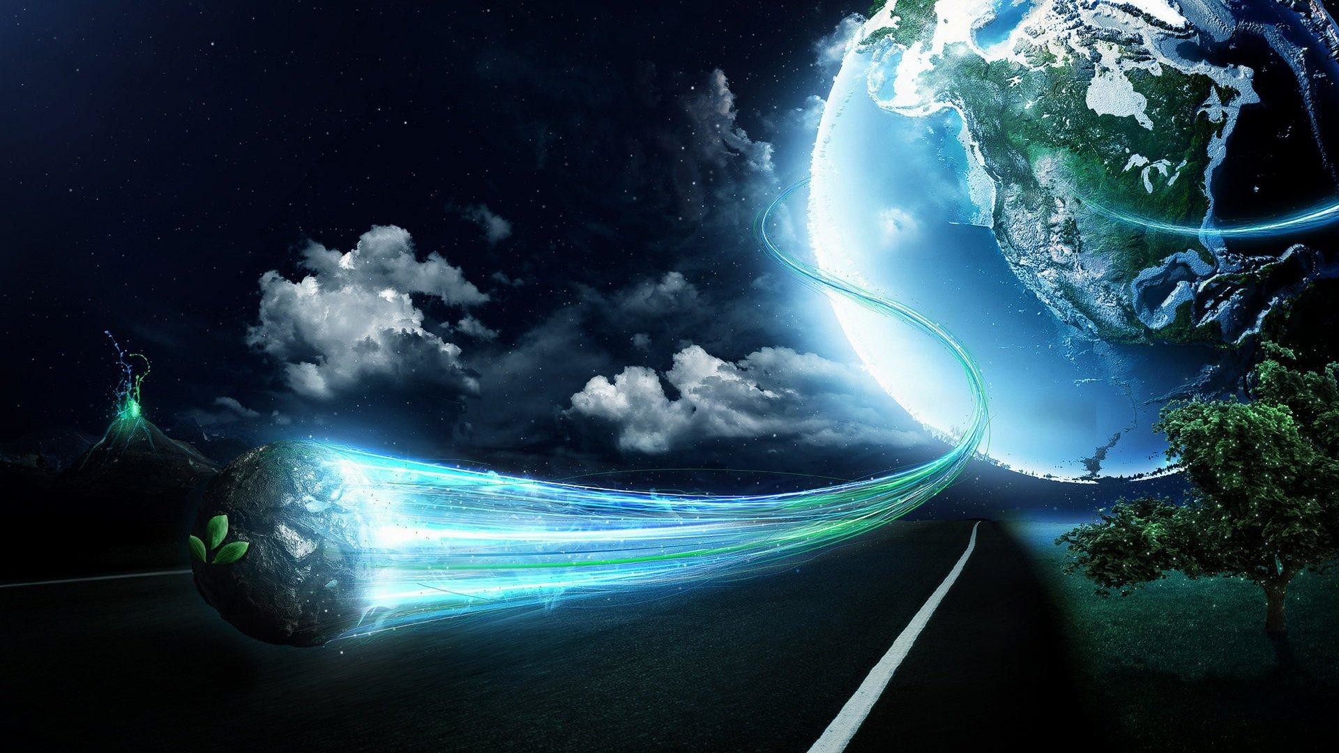 Terra, Pianeta, Strada, Fantasy, Spazio, Full HD 1080p, sfondo desktop