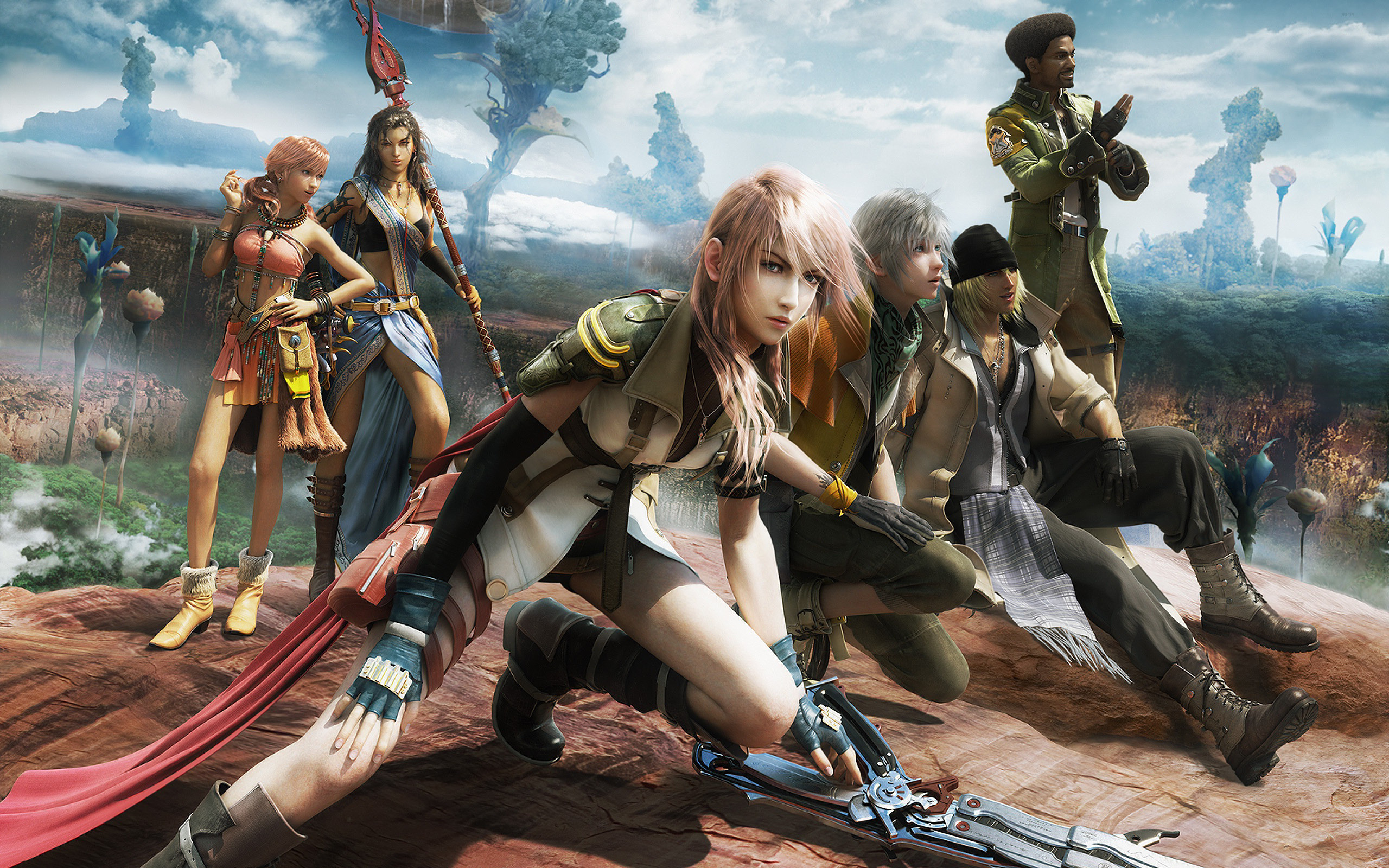 Lightning, Snow Villiers, Vanille, Fang, Sazh Katzroy, Final Fantasy XIII, sfondo desktop 2560x1600