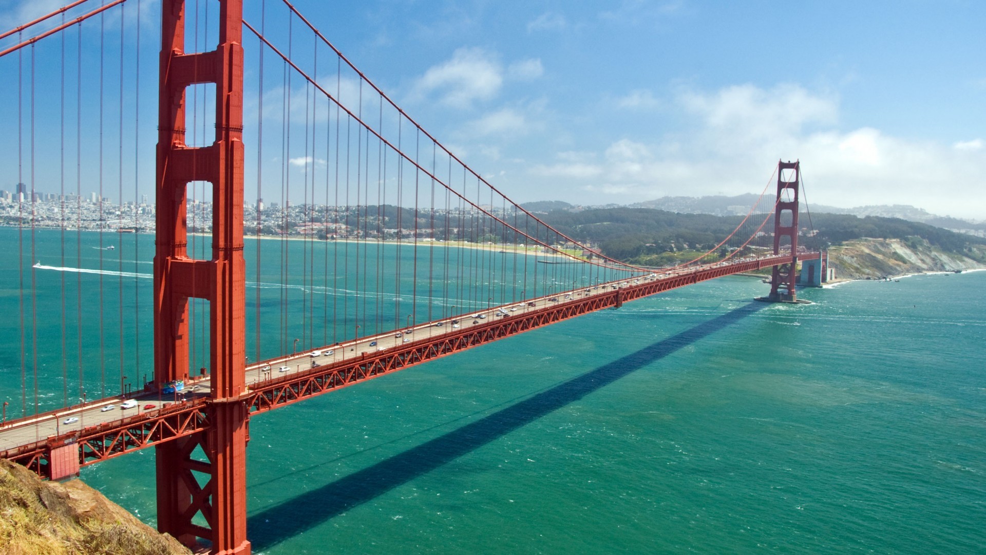 Golden Gate Bridge, San Francisco, Baia, Ombra, Full HD, wallpaper per computer