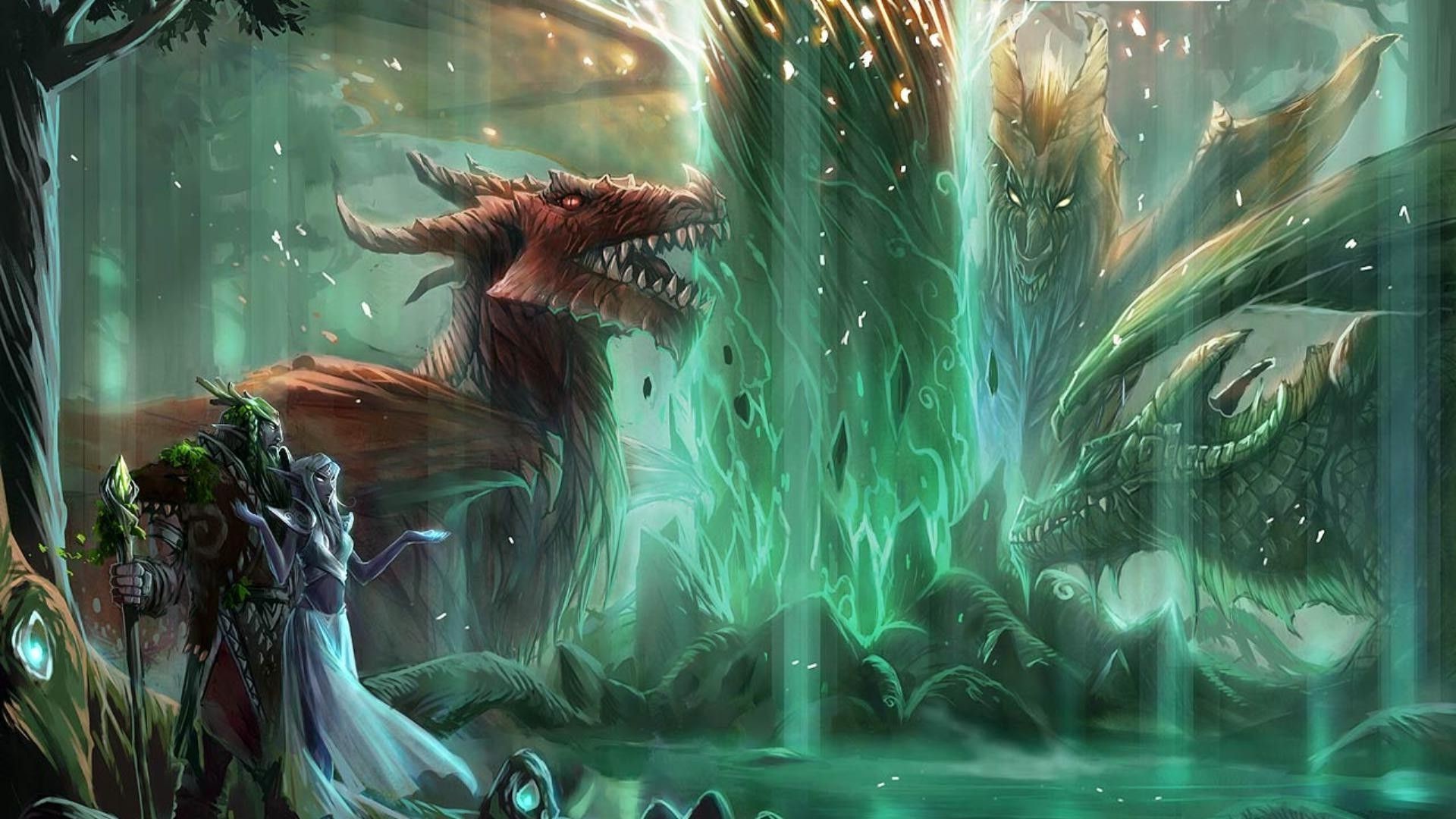World of Warcraft, Drago, Fantasy, Verde, Full HD 1080p, sfondo desktop
