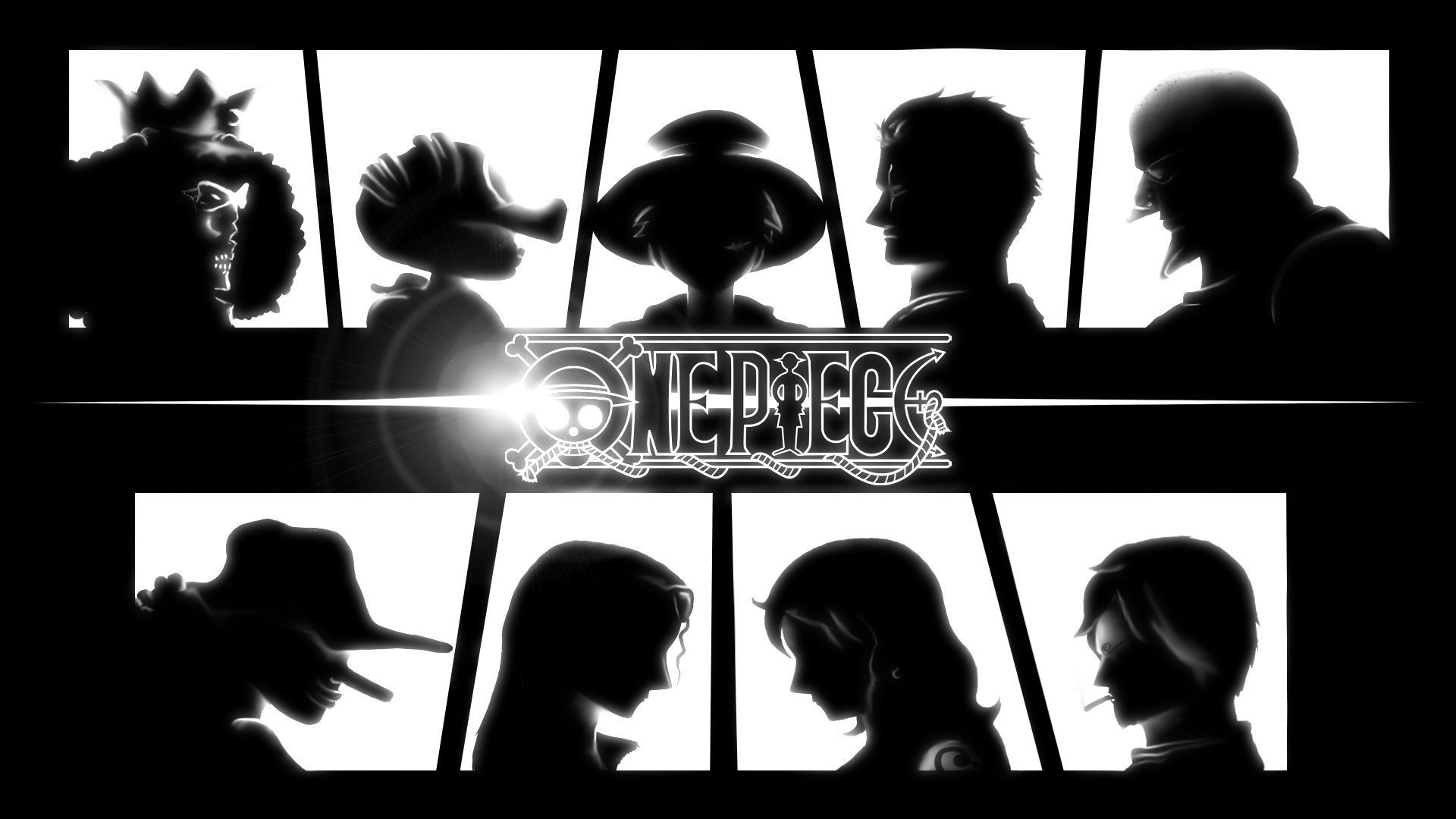 Ciurma di Cappello di paglia, One Piece, Logo, Silhouette, Full HD 1080p, sfondo desktop