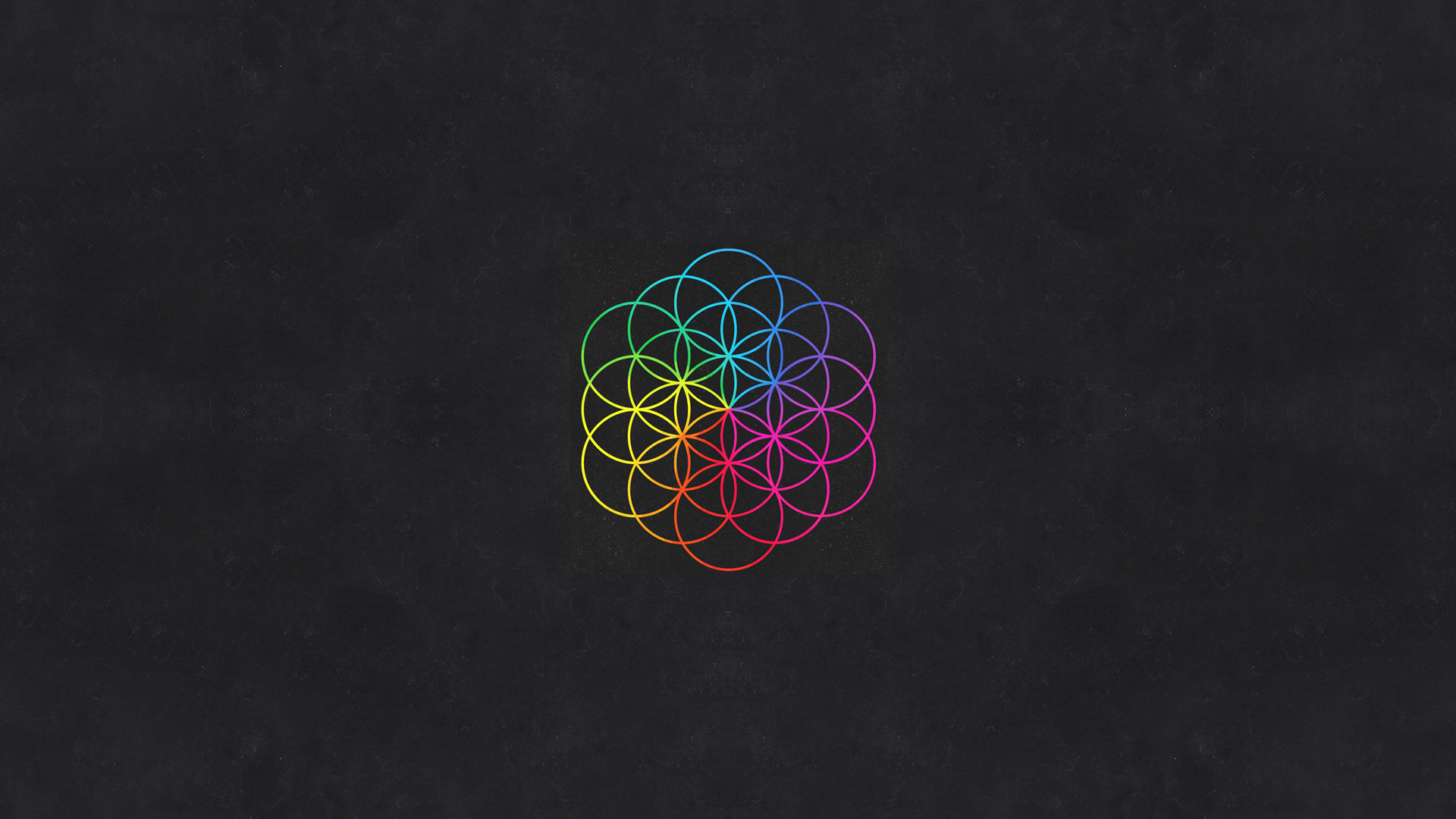 A Head Full of Dreams, Coldplay, Fiore della vita, Sfondo nero, Minimalista, wallpaper desktop