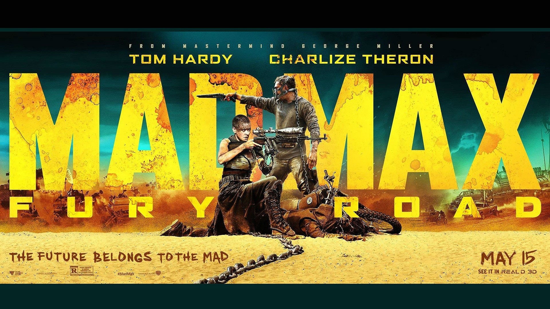 Mad Max: Fury Road, Tom Hardy, Charlize Theron, Locandina, Logo, sfondo desktop 1920x1080