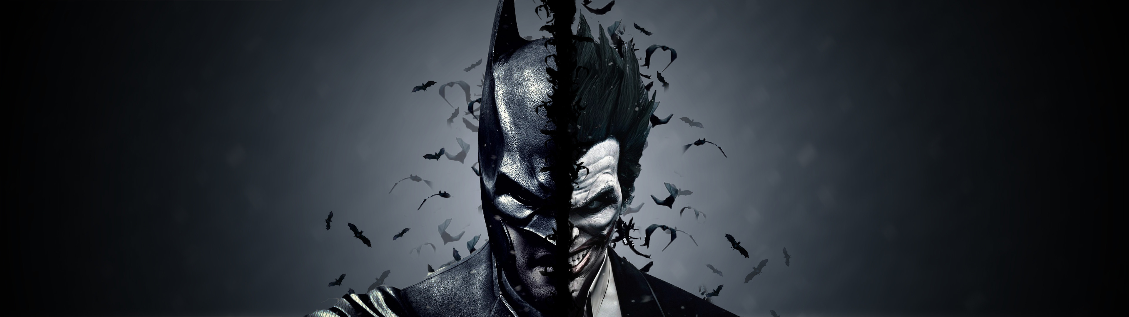 Batman, Joker, Batman: Arkham Origins, Pipistrelli, Sfondo nero, wallpaper desktop Full HD