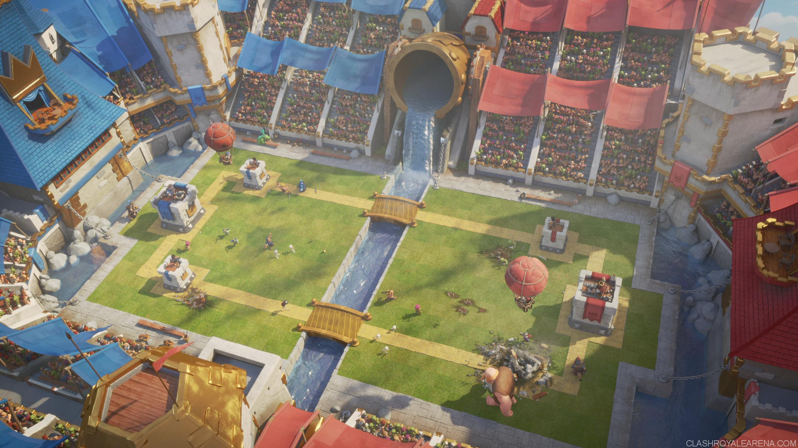 Clash Royale, Arena, Torri, Vista dall'alto, 2560x1440, sfondo per PC