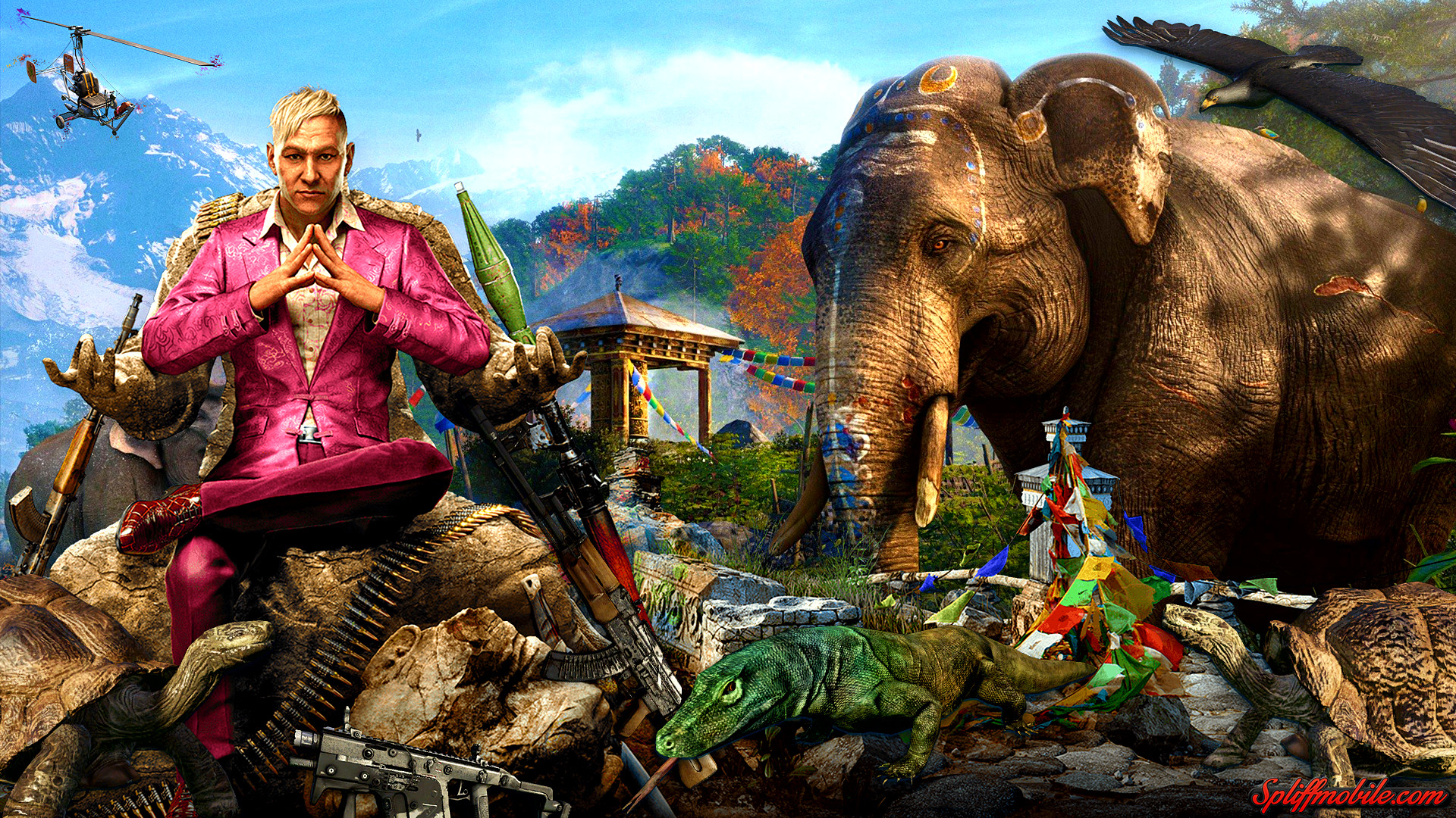 Pagan Min, Far Cry 4, Elefante, Himalaya, Full HD 1080p, sfondo desktop