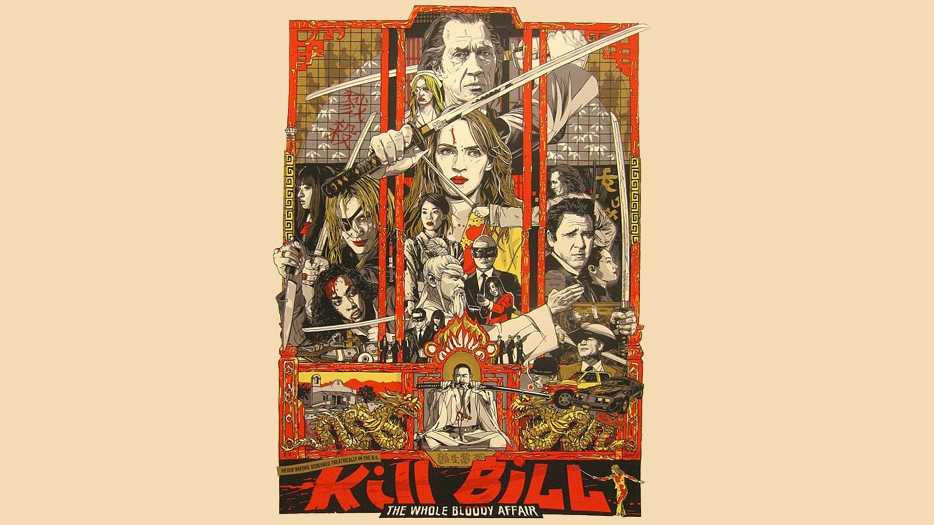 Kill Bill: The Whole Bloody Affair, Locandina, Illustrazione, 1920x1080, sfondo per PC