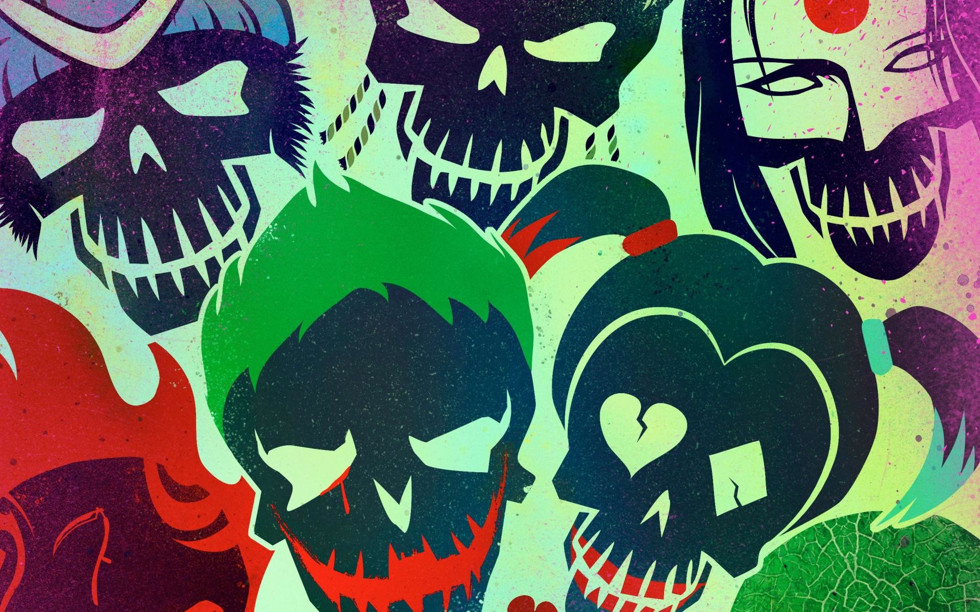 Suicide Squad, Joker, Harley Quinn, Teschi, Full HD, sfondo Windows 11