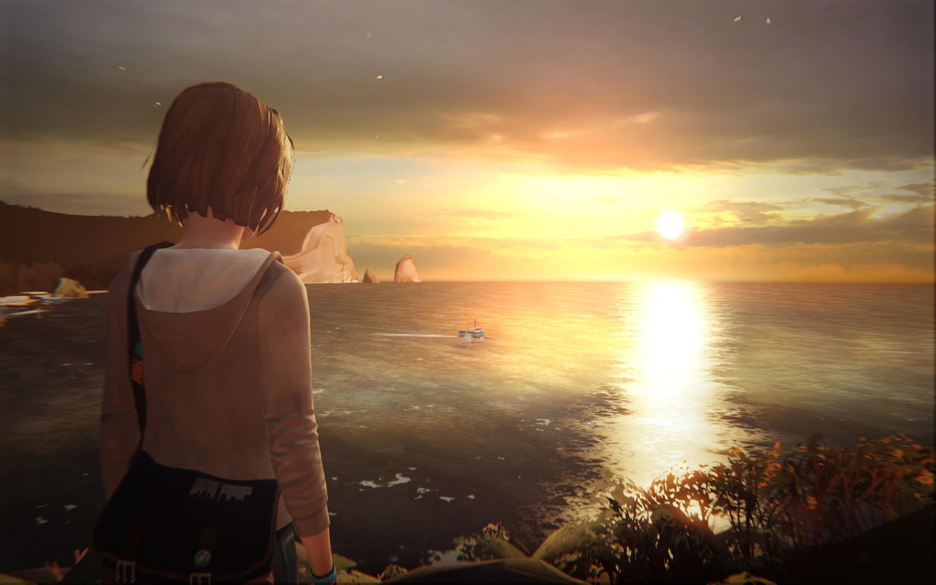 Max Caulfield, Life is Strange, Tramonto, Mare, 16:10 Full HD, sfondo widescreen