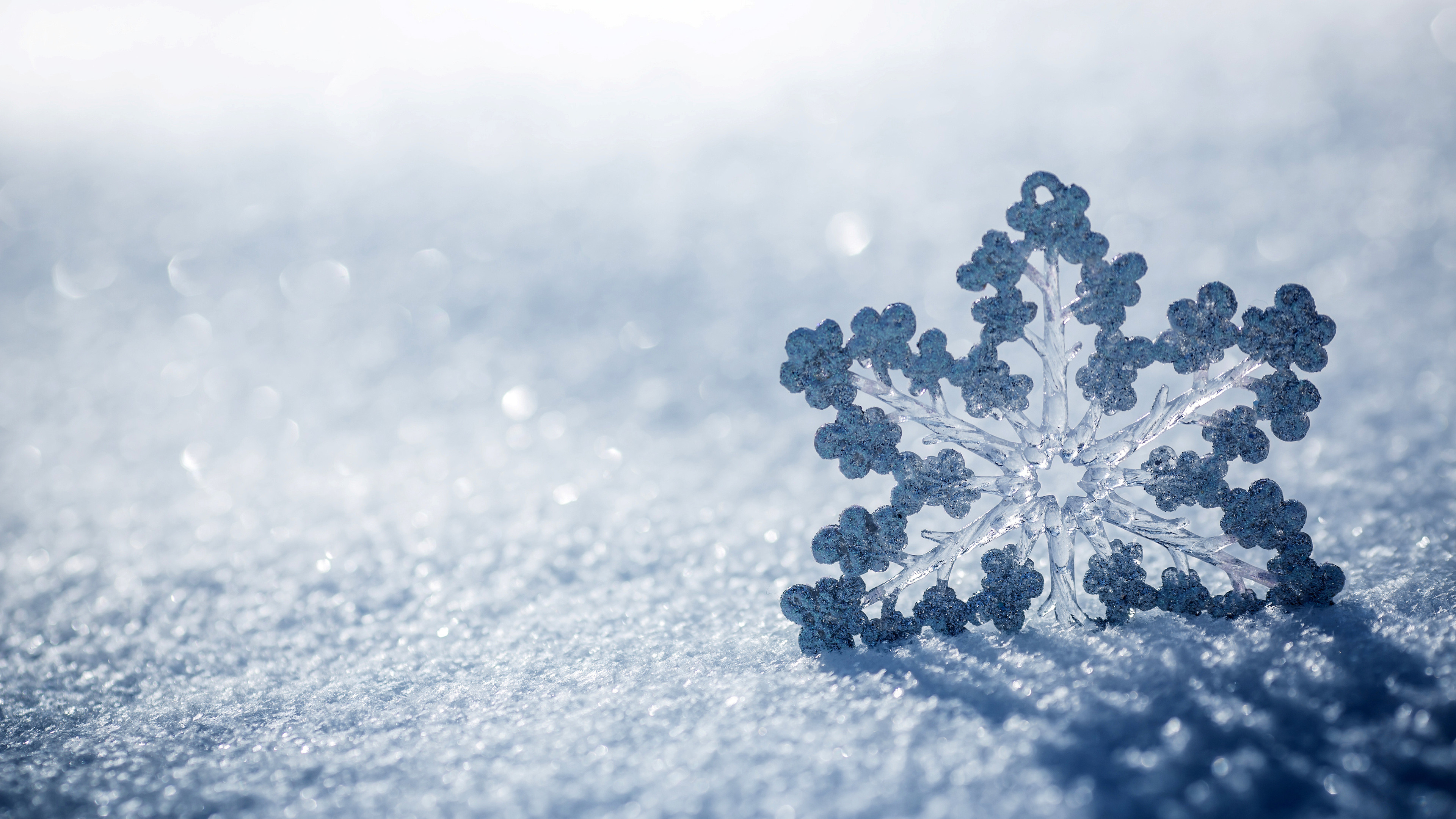 Fiocco di neve, Macro, Neve, Inverno, 4K 2160p, sfondo desktop