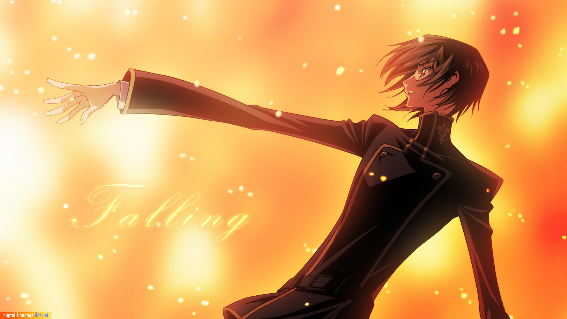 Lelouch Lamperouge, Code Geass, Falling, Arancione, 16:9 Full HD, sfondo widescreen