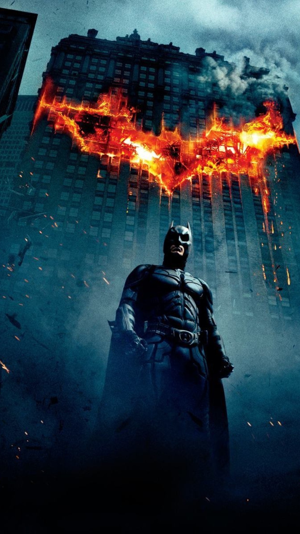 Batman, Il cavaliere oscuro, DC Comics, Christian Bale, Fuoco, Full HD, schermata di blocco iPhone