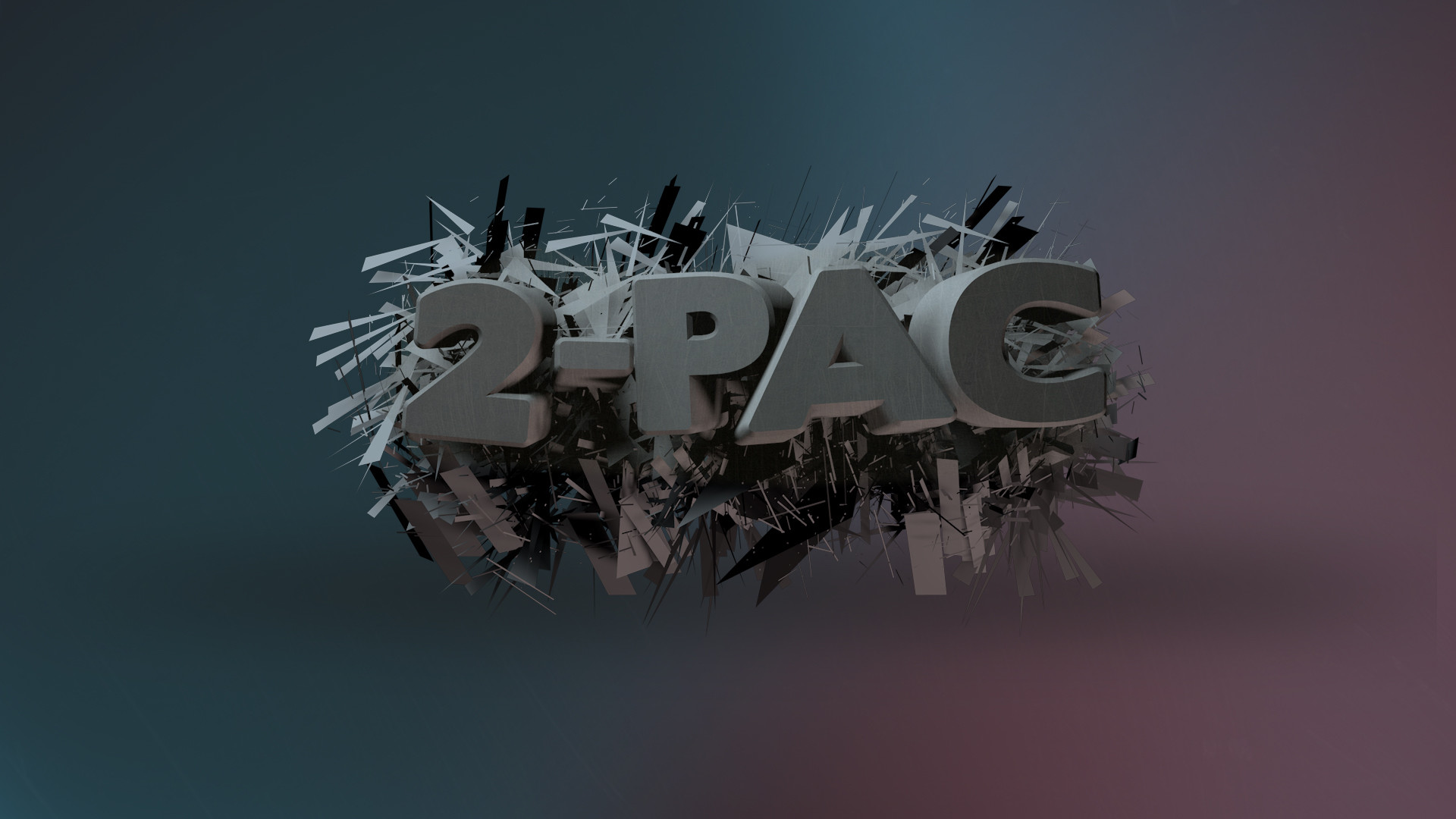 Tupac Shakur, 2Pac, Scritta 3D, Full HD, sfondo desktop