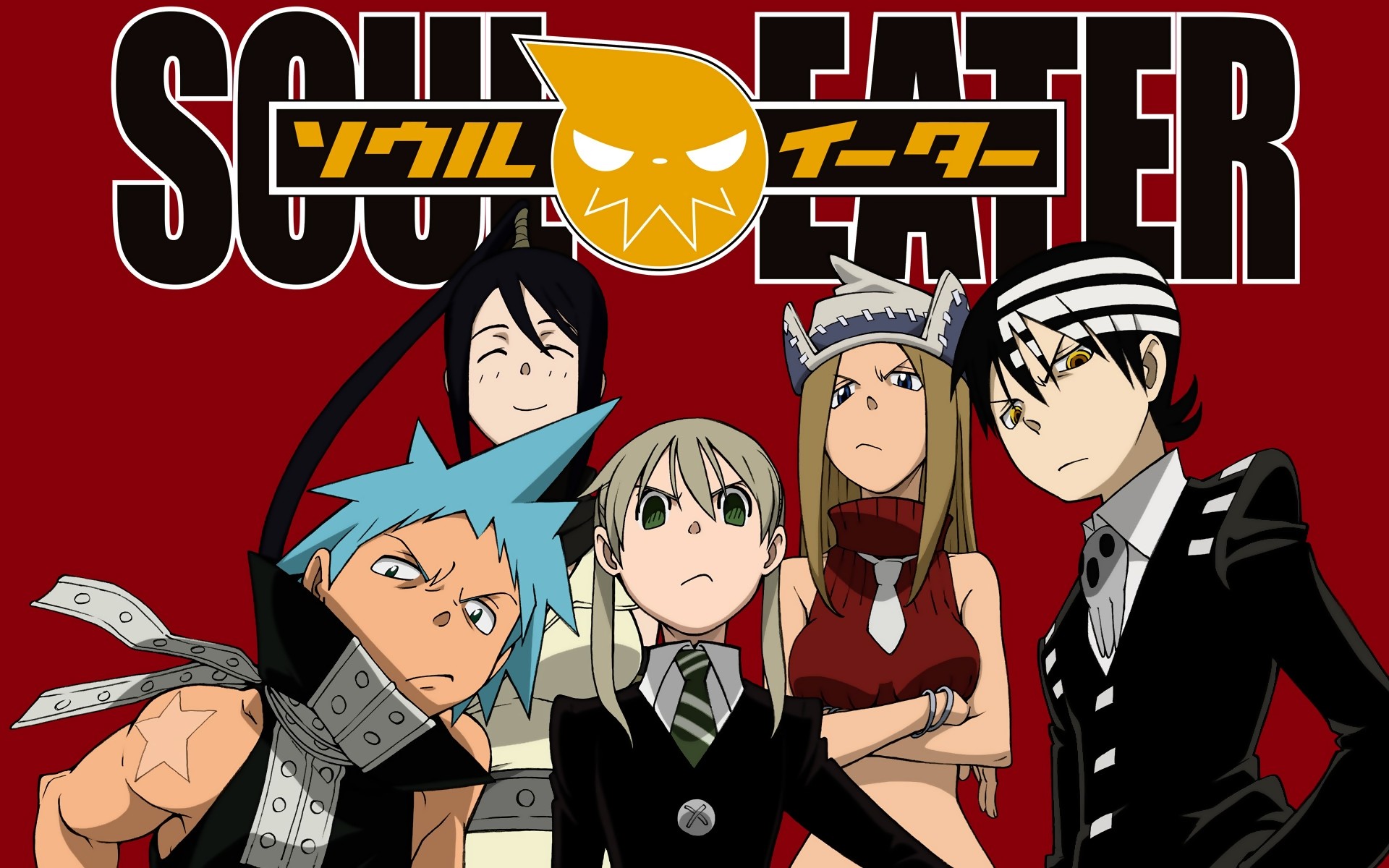 Soul Eater, Logo, Black Star, Maka Albarn, Death the Kid, Tsubaki, sfondo 16:10 Full HD