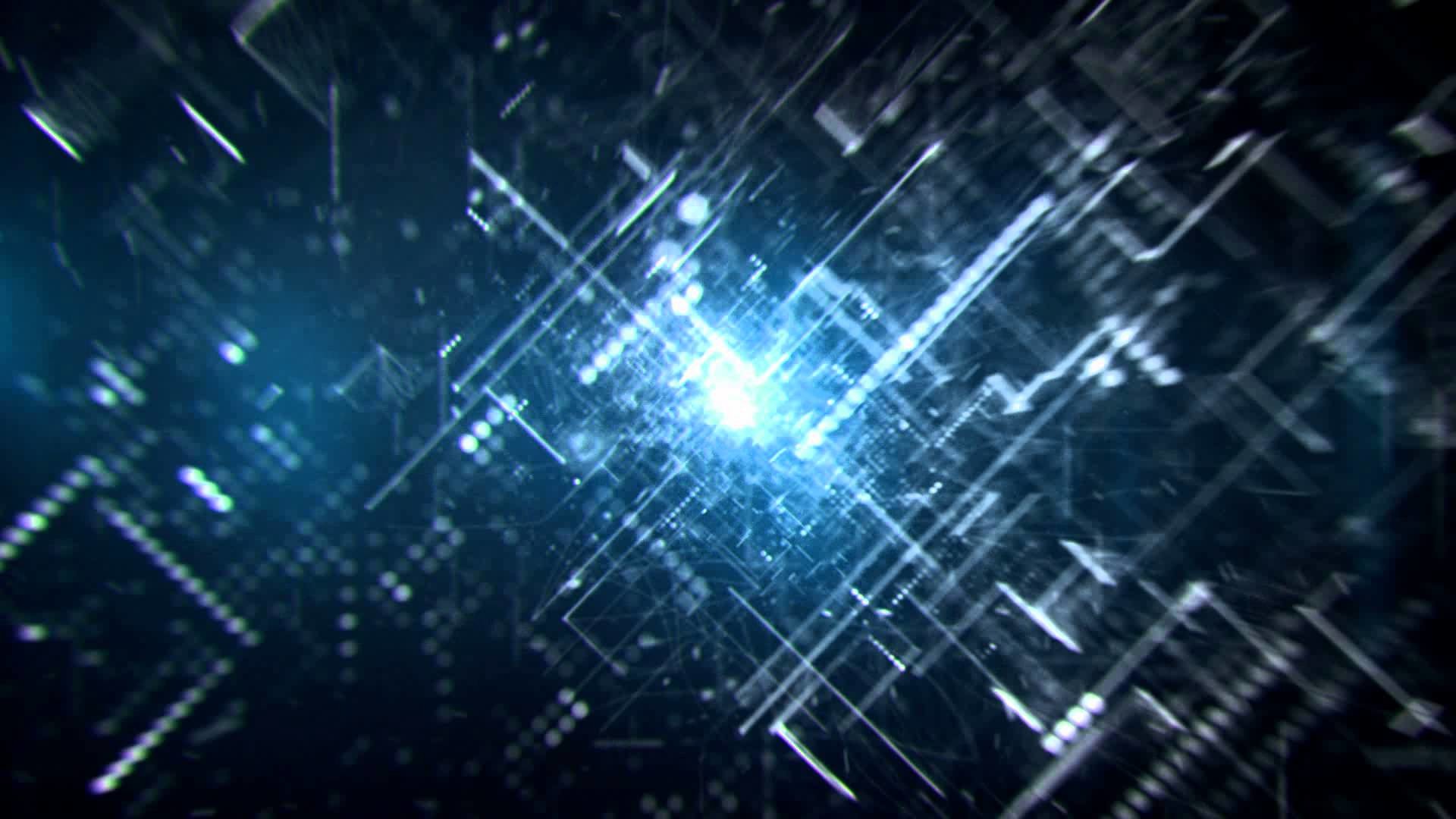 Linee luminose, Particelle, Blu, Astratto, Tecnologia, Full HD, sfondo per PC e portatile