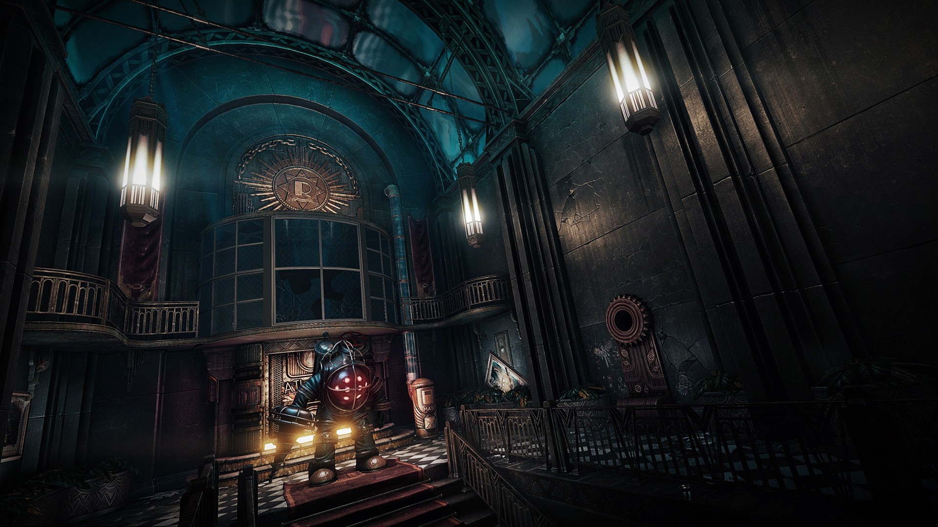 Rapture, BioShock, Big Daddy, Interni, Art déco, Full HD 1080p, sfondo desktop