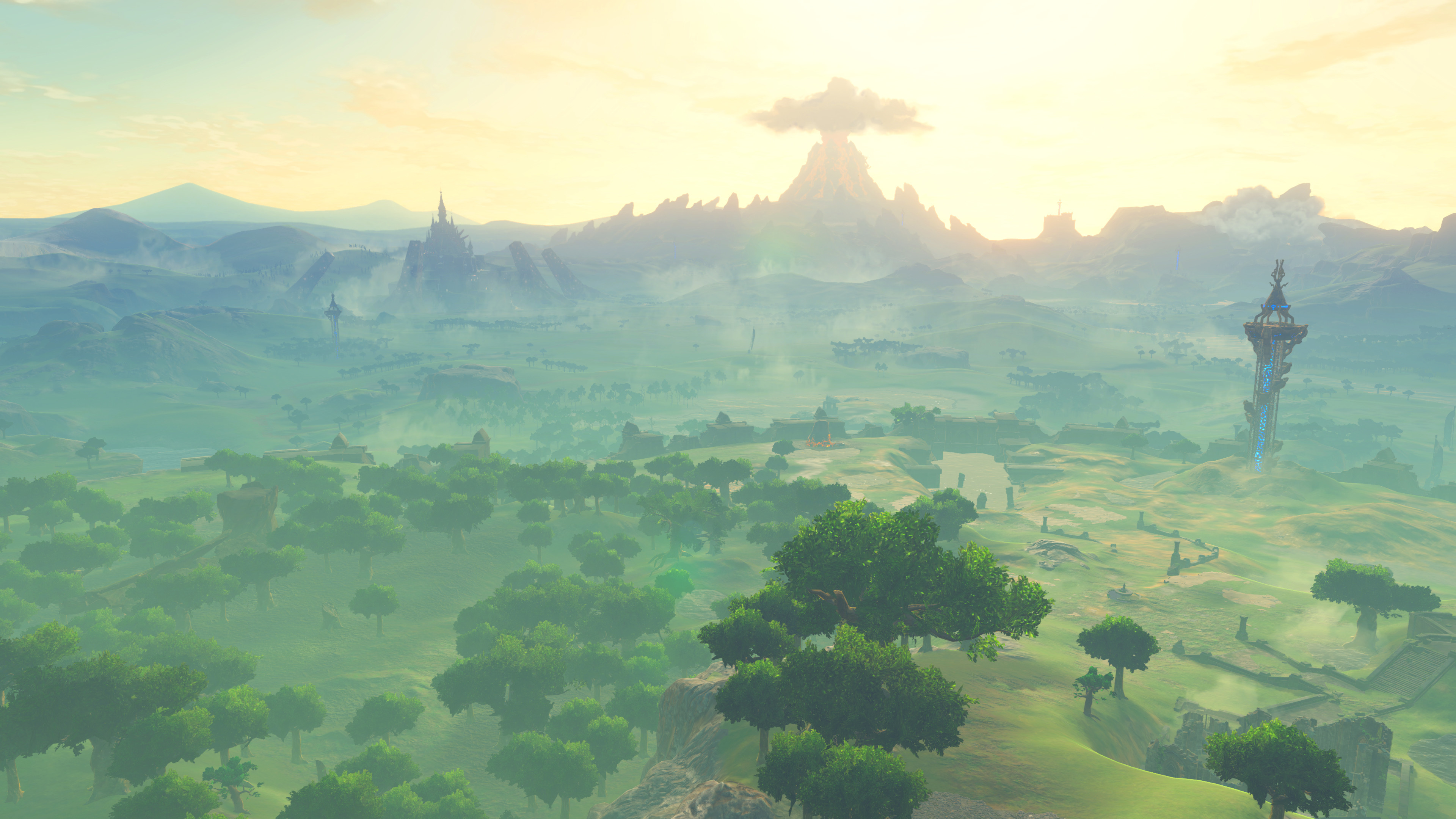 The Legend of Zelda: Breath of the Wild, Hyrule, Monte Morte, Torre Sheikah, sfondo Ultra HD
