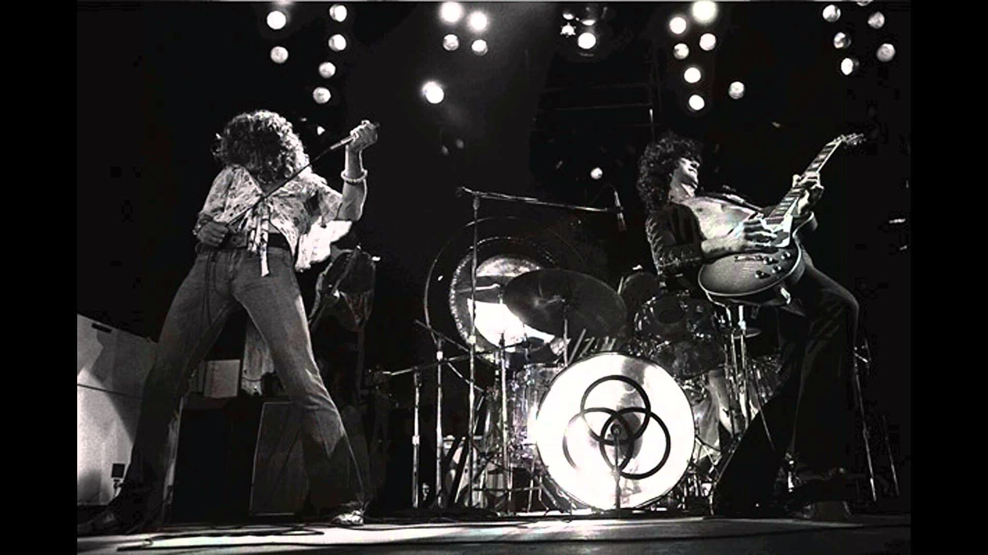 Led Zeppelin, Robert Plant, Jimmy Page, Concerto, Bianco e nero, sfondo Full HD per PC
