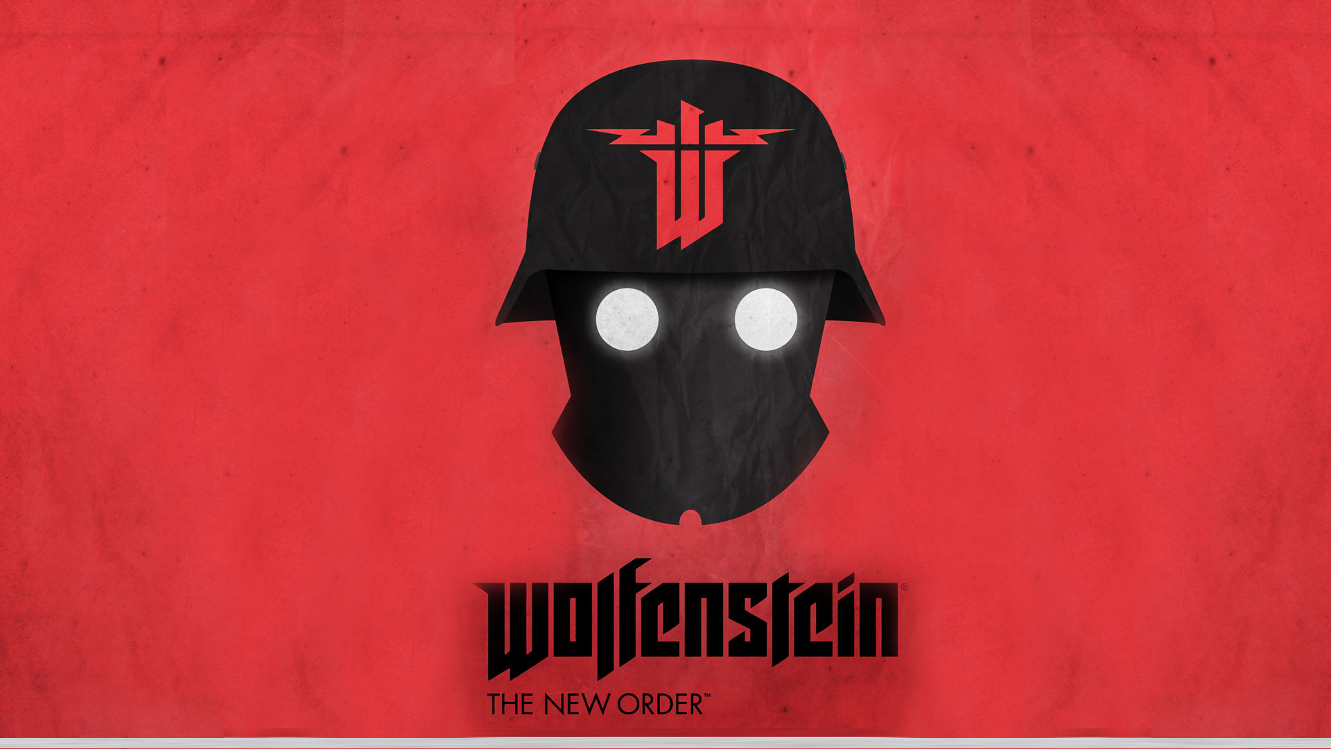 Wolfenstein: The New Order, Elmo, Minimalista, Rosso, Full HD, sfondo per portatile