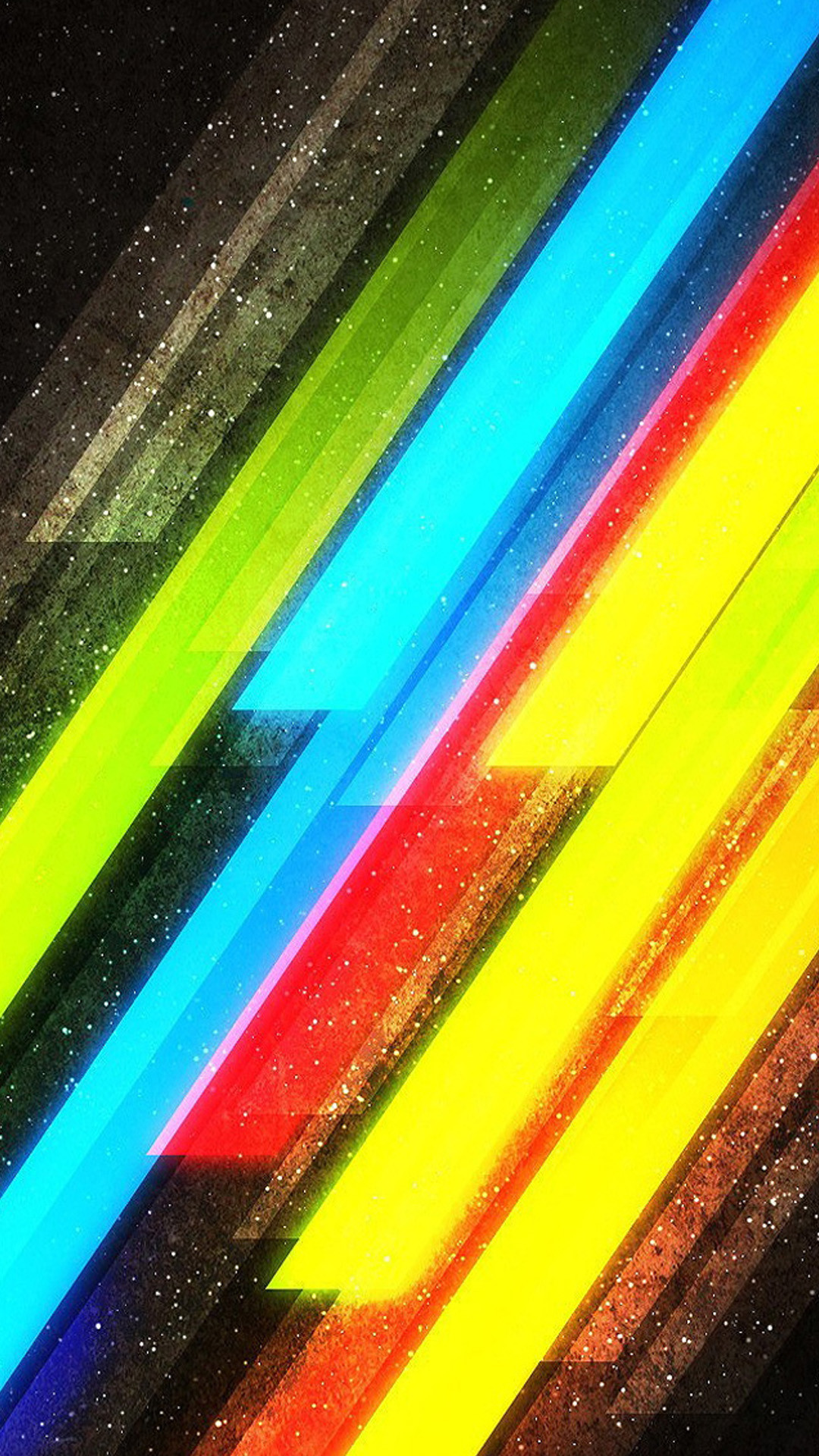 Strisce diagonali, Neon, Sfondo scuro, Multicolore, Full HD, schermata di blocco del cellulare