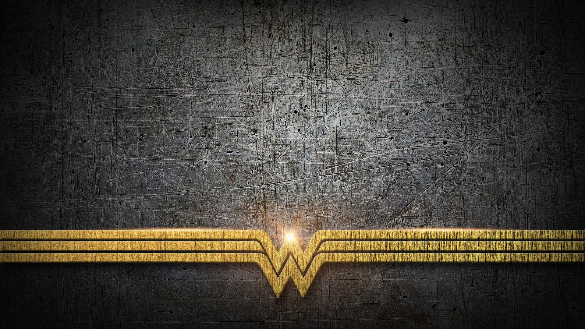 Wonder Woman, Logo WW, Oro, Metallo graffiato, Full HD, sfondo per PC e portatile