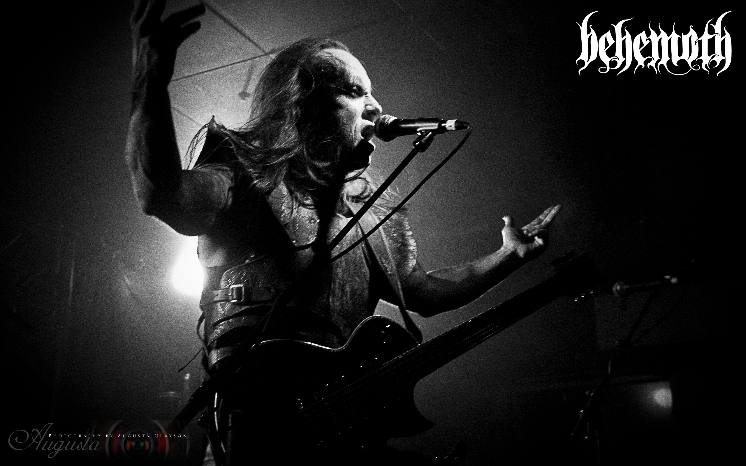 Nergal, Behemoth, Concerto, Bianco e nero, 2560x1600, sfondo MacBook Pro