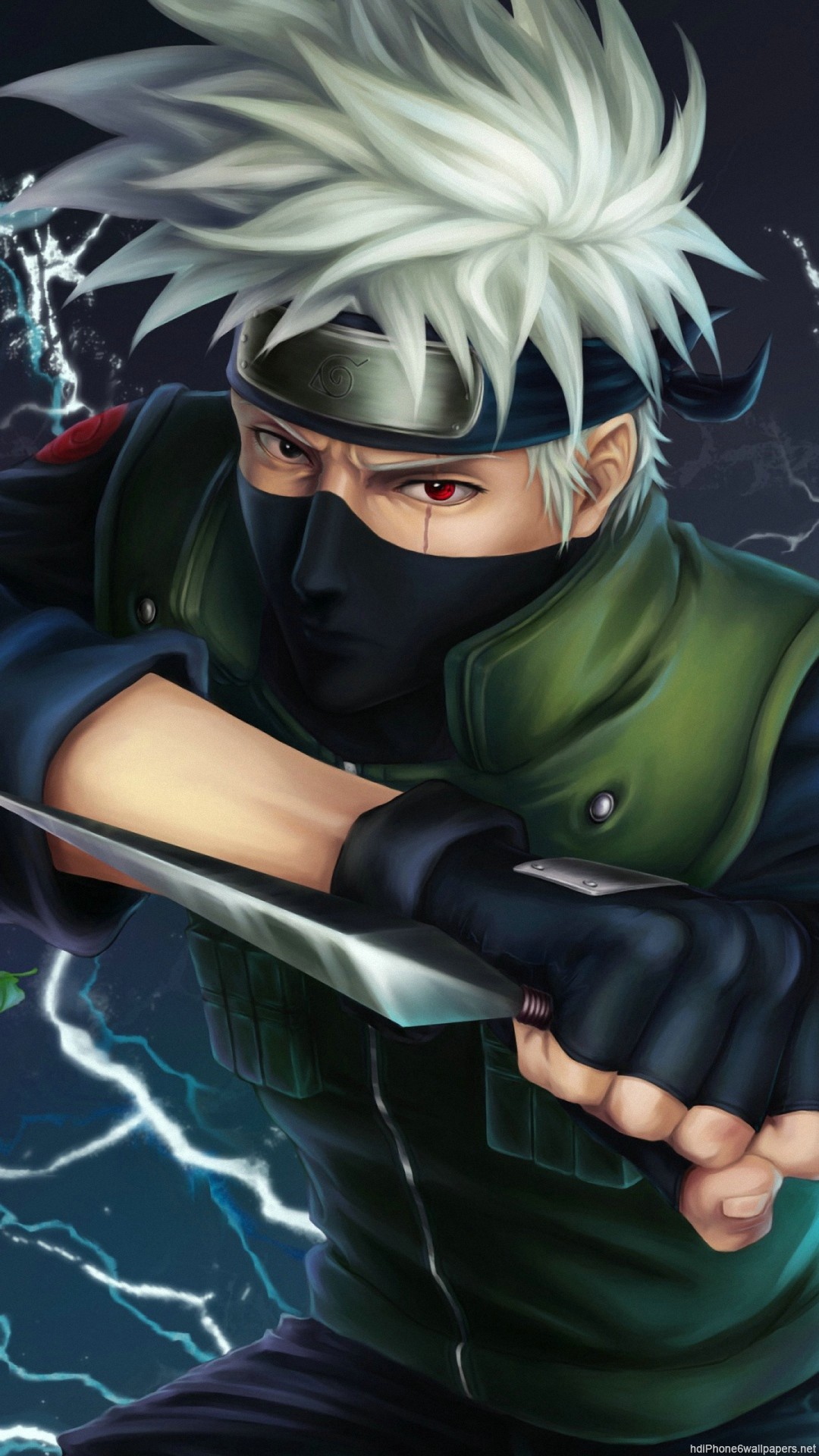 Kakashi Hatake, Naruto, Chidori, Kunai, Full HD, sfondo per smartphone
