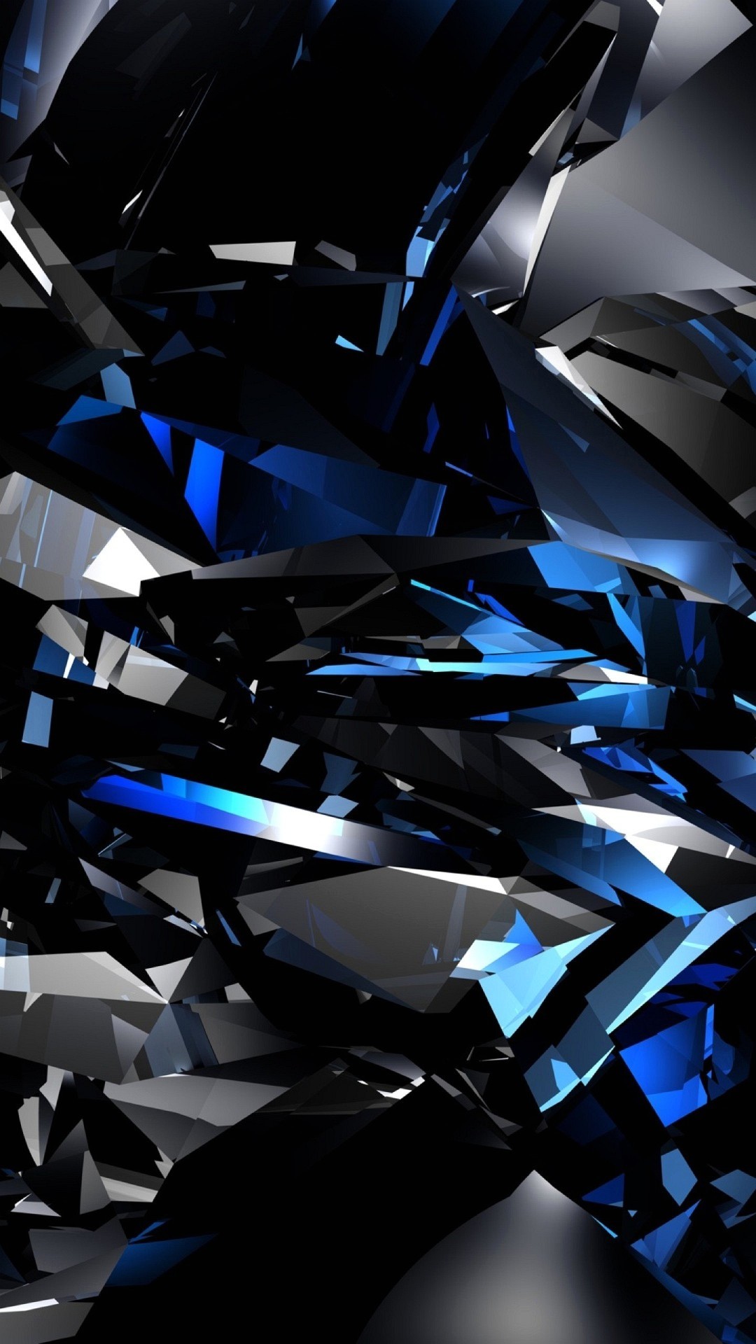 Cristalli, Astratto, Blu, 3D, sfondo per iPhone 5