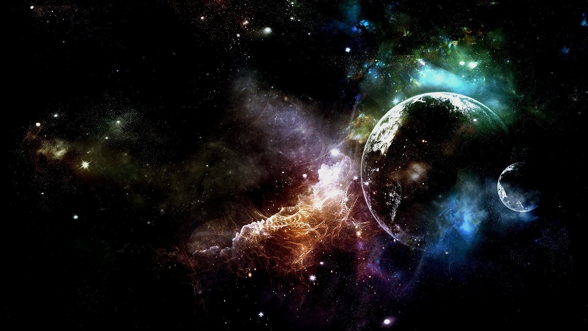 Nebulosa, Pianeta, Spazio, 16:9 Full HD, sfondo widescreen