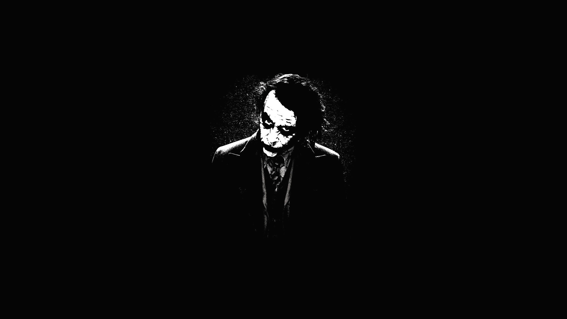 Joker, Heath Ledger, Minimalismo, Sfondo nero, Full HD, wallpaper per computer