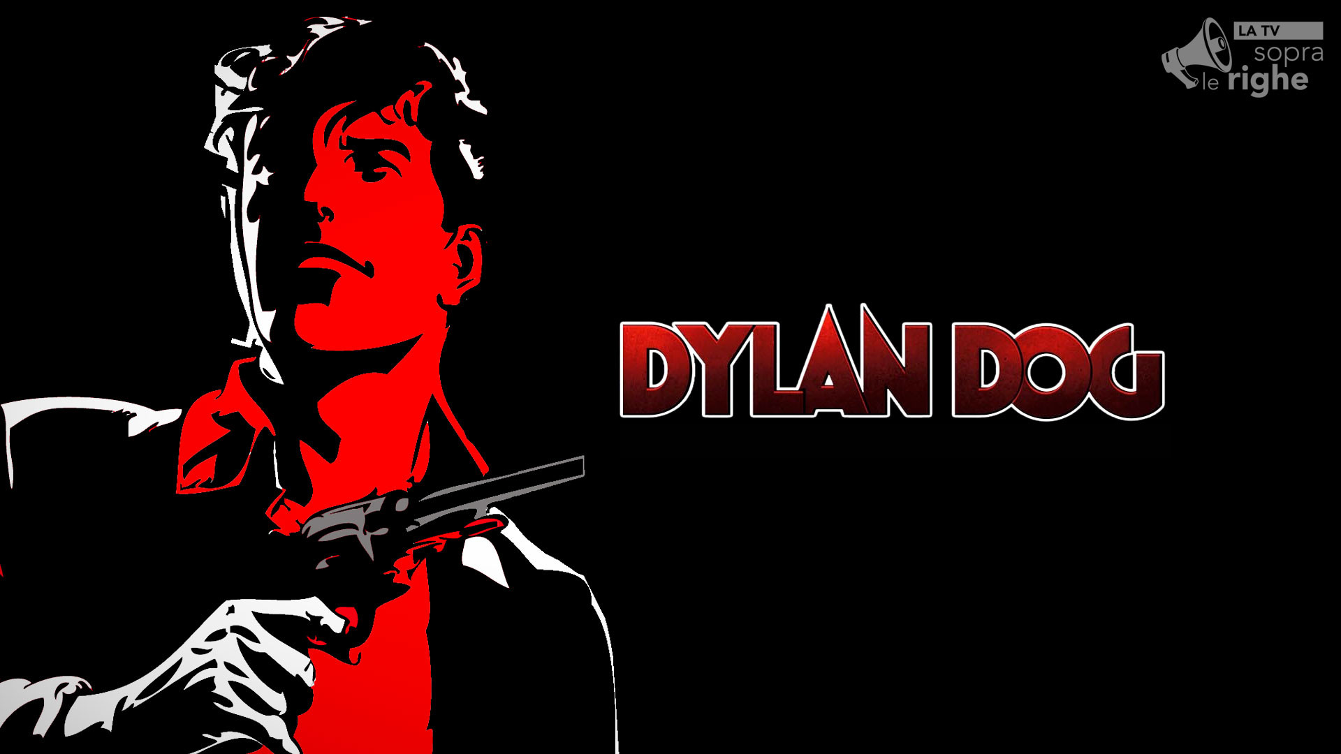 Dylan Dog, Logo, Pistola, Rosso e nero, Full HD 1080p, sfondo desktop