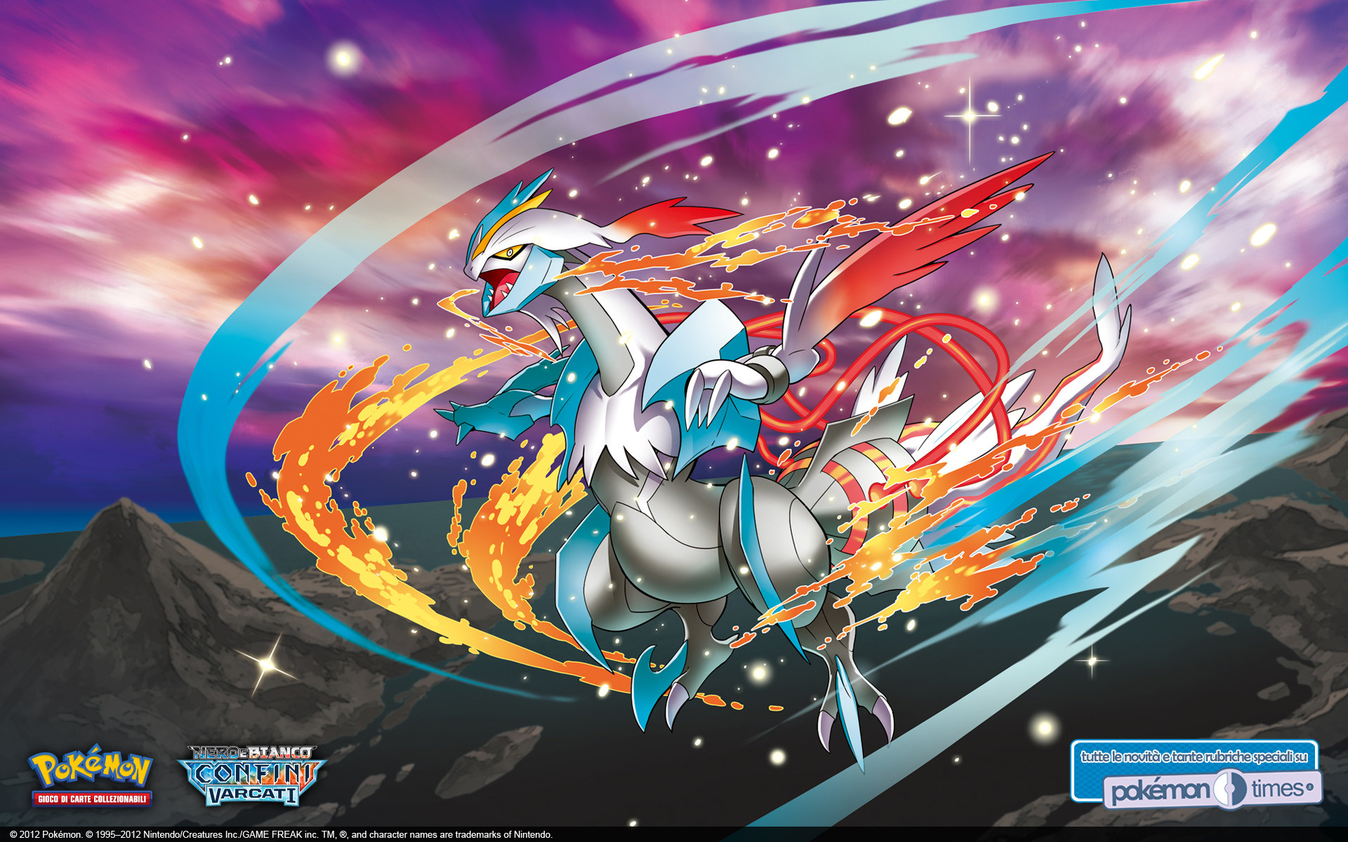 Kyurem Bianco, Pokémon, Fuoco e ghiaccio, Gioco di carte collezionabili, wallpaper 1920x1200