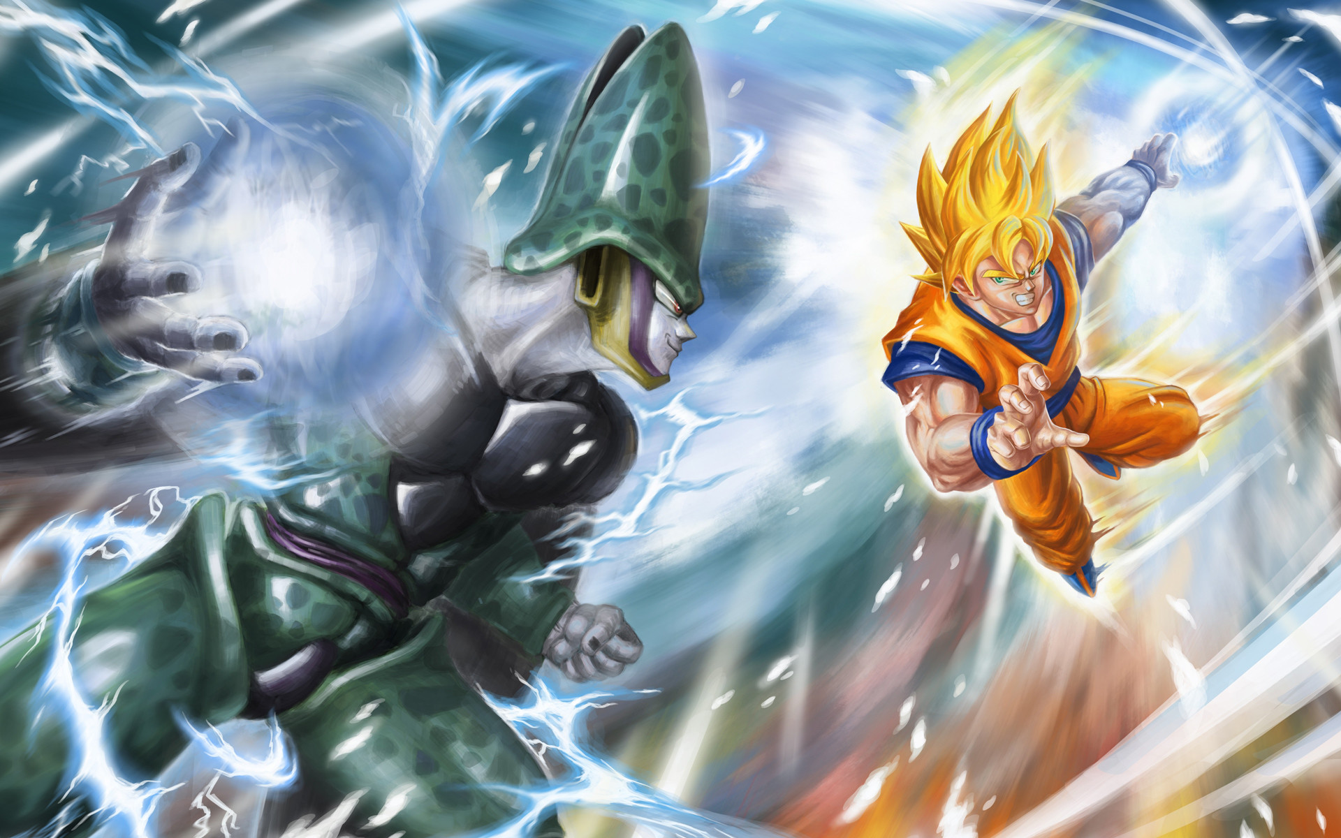 Dragon Ball Z, Goku, Cell, Anime, sfondo per il tuo cellulare