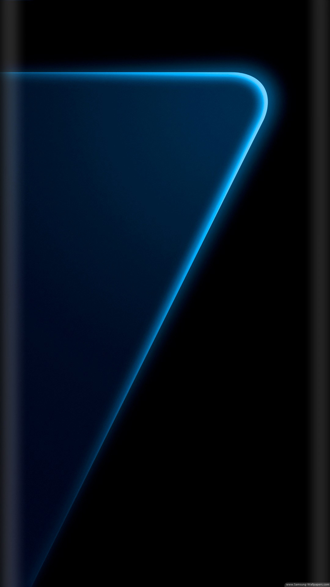 Samsung Galaxy S7 Edge, Sfondo di serie, Blu luminoso, Sfondo nero, schermata di blocco smartphone