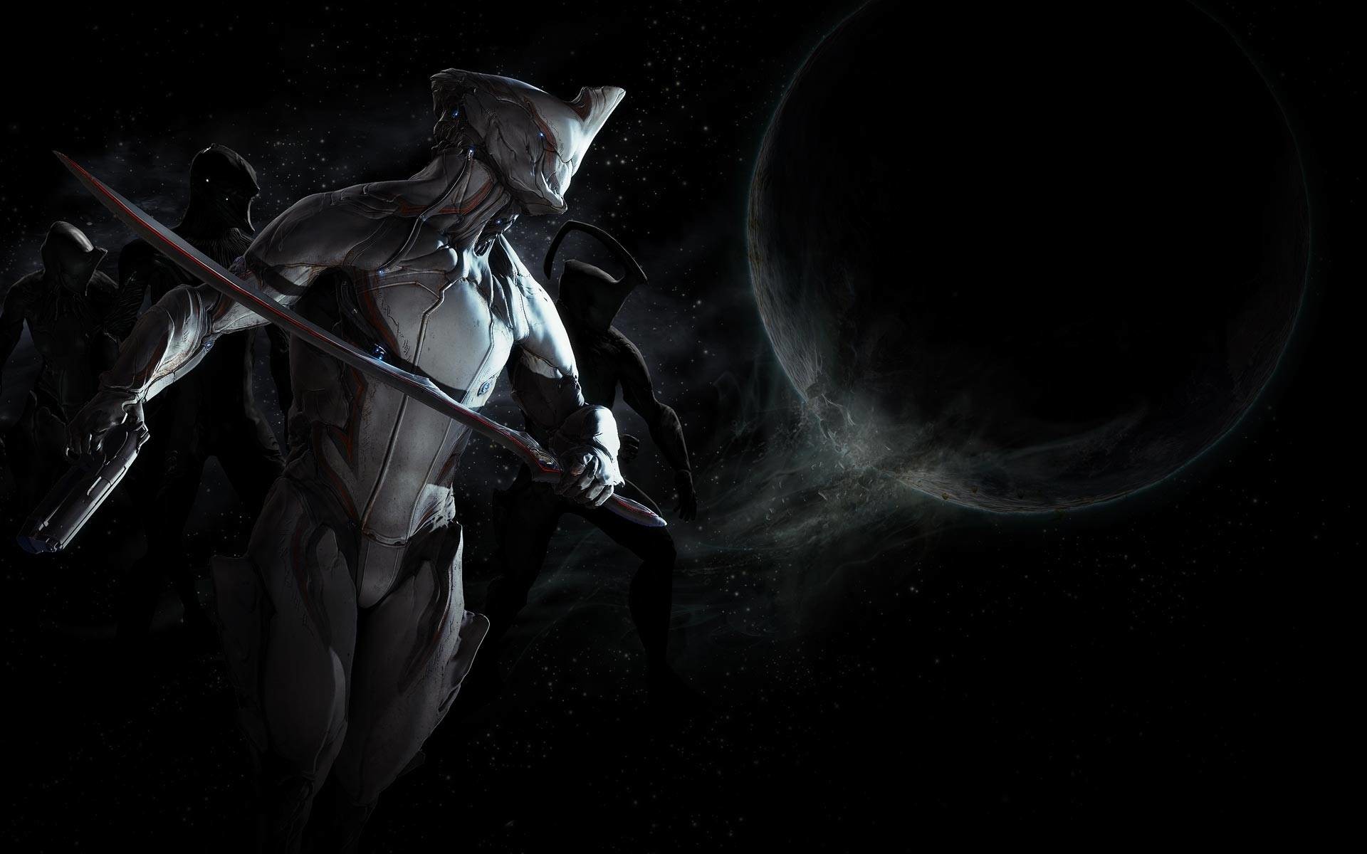 Excalibur, Warframe, Spada, Sfondo nero, 16:10 Full HD, wallpaper widescreen