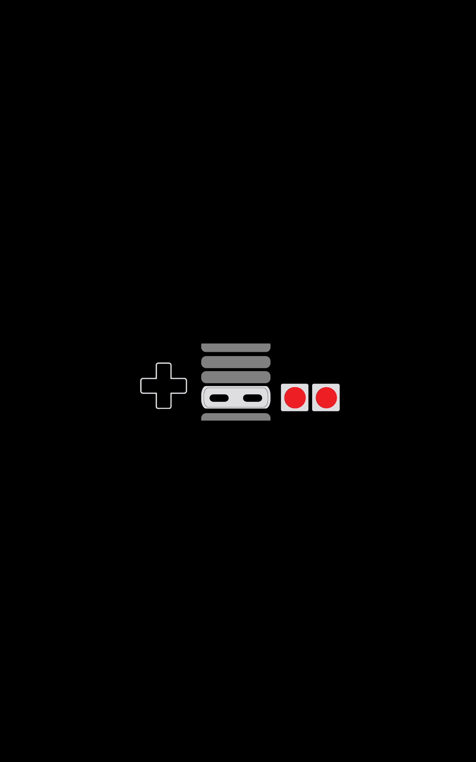 Controller NES, Nintendo, Minimalista, Sfondo nero, QHD+, schermata di blocco del cellulare