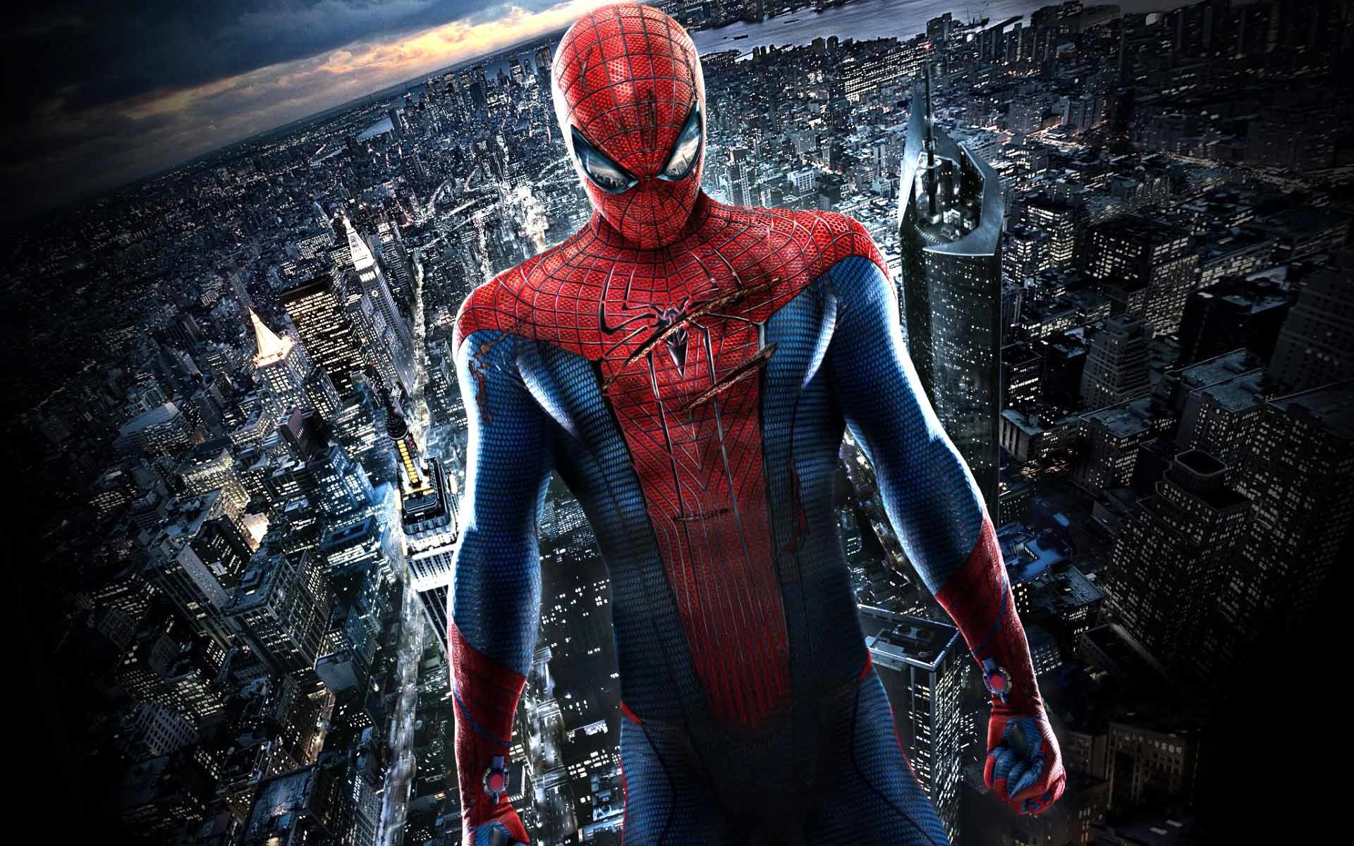 Spider-Man, The Amazing Spider-Man, Città, Notte, Full HD, sfondo Windows 11